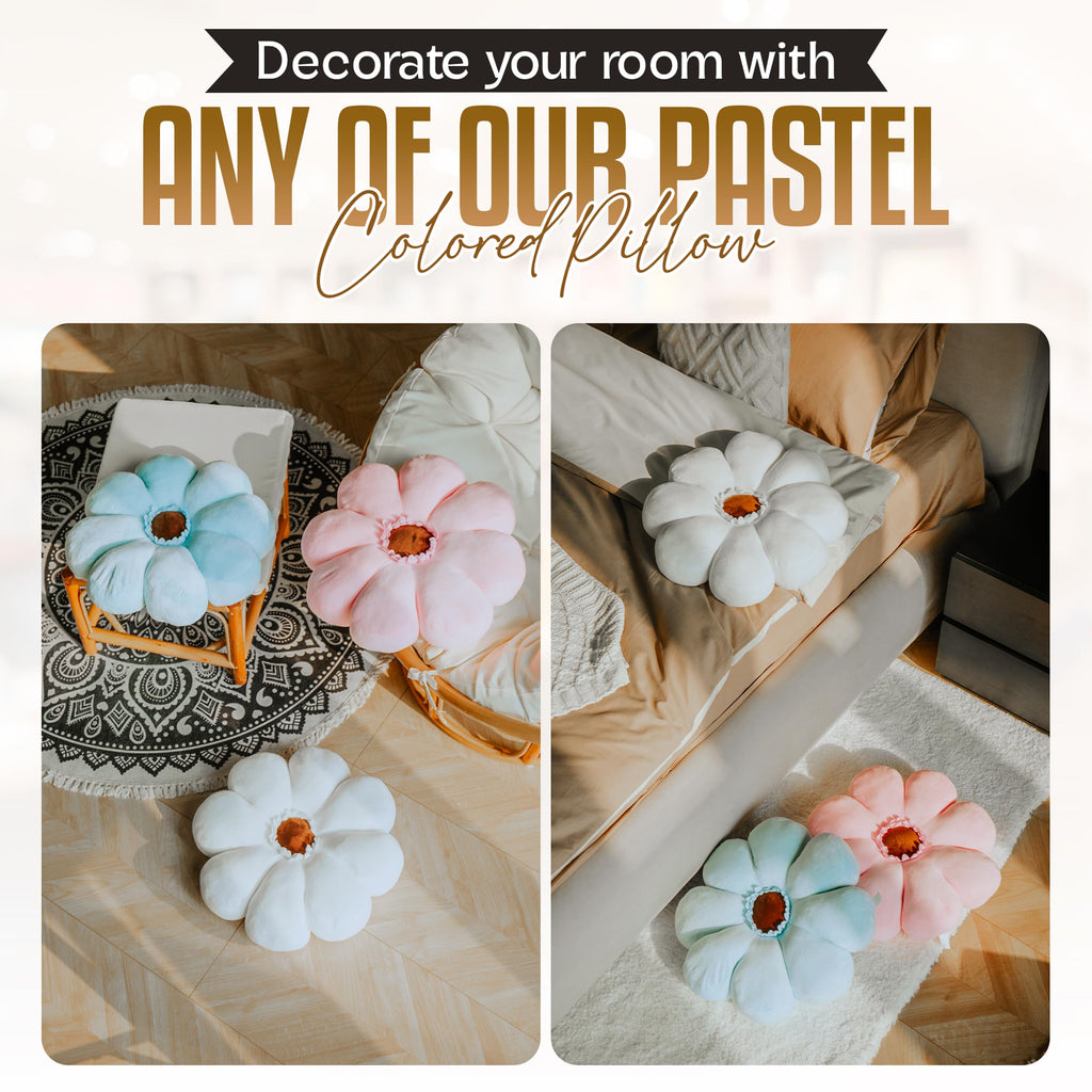 Gerbera Daisy Cute Preppy Flower 17-inch Pillow, Ultra Soft Hand-Stitched Premium Plush Fabric, Decorative Accent Throw Pillow, (Sunset Pink)