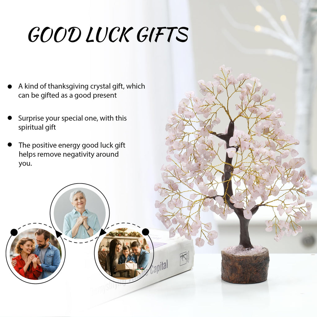 Rose Quartz Crystals Good Luck Money Tree