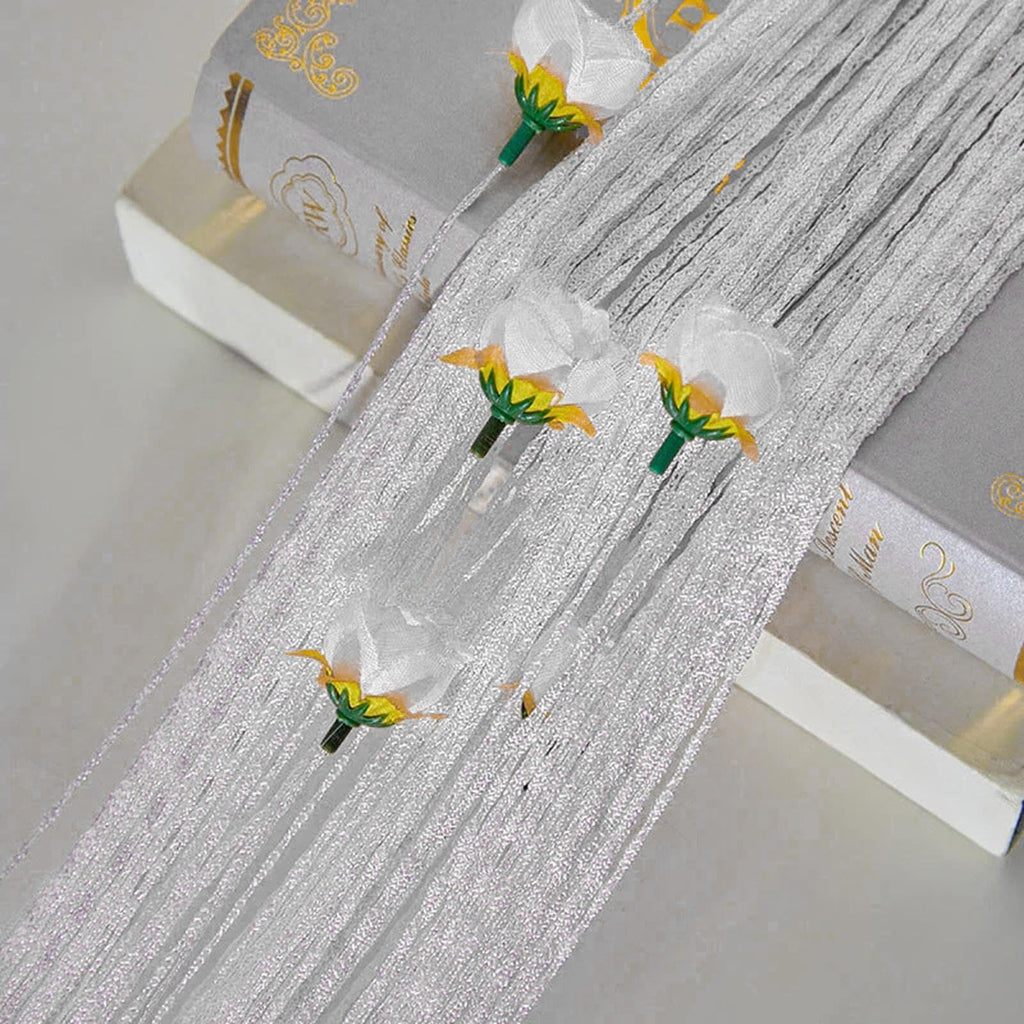 New Beaded String Curtain with Roses - 100 x 200cm Fly Screens for Doors, Tassel Fringe