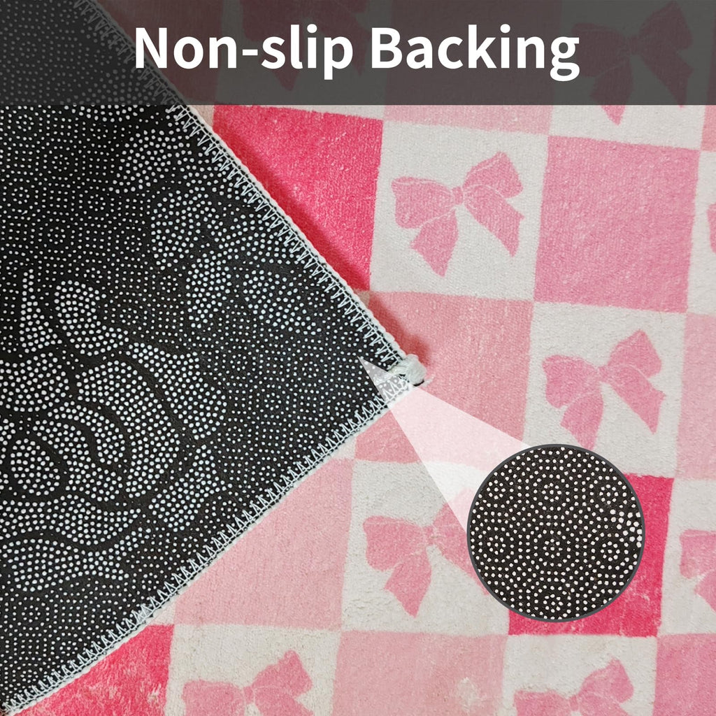 Long Bathroom Rug, Cute Coquette Absorbent Non Slip Bathroom Mat Soft Plush Washable, Decor for Bedroom Hallway Kitchen 16"×48"