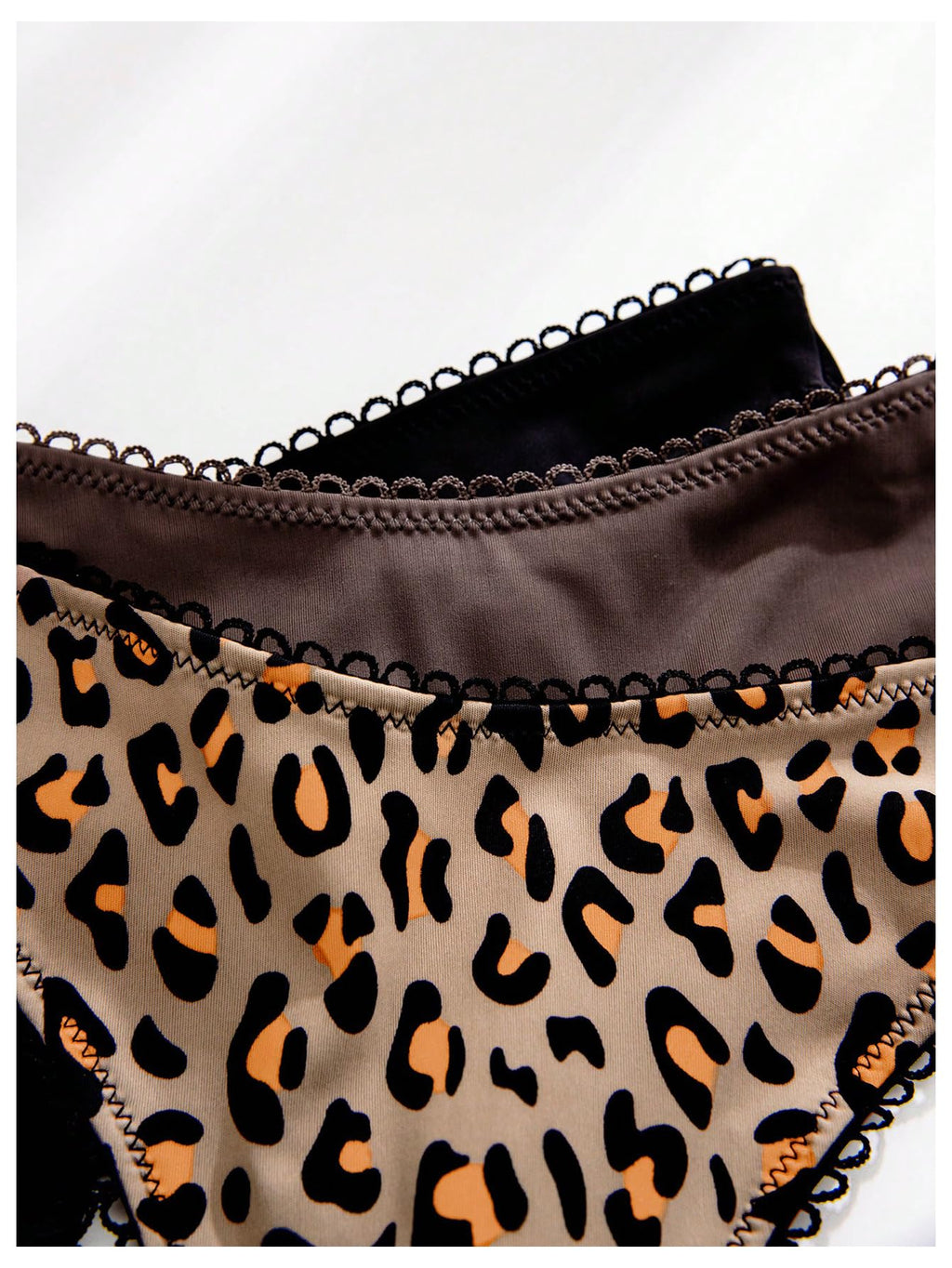 Women's 5 Pack Leopard Print Thongs Low Rise Panties Underwear Sets