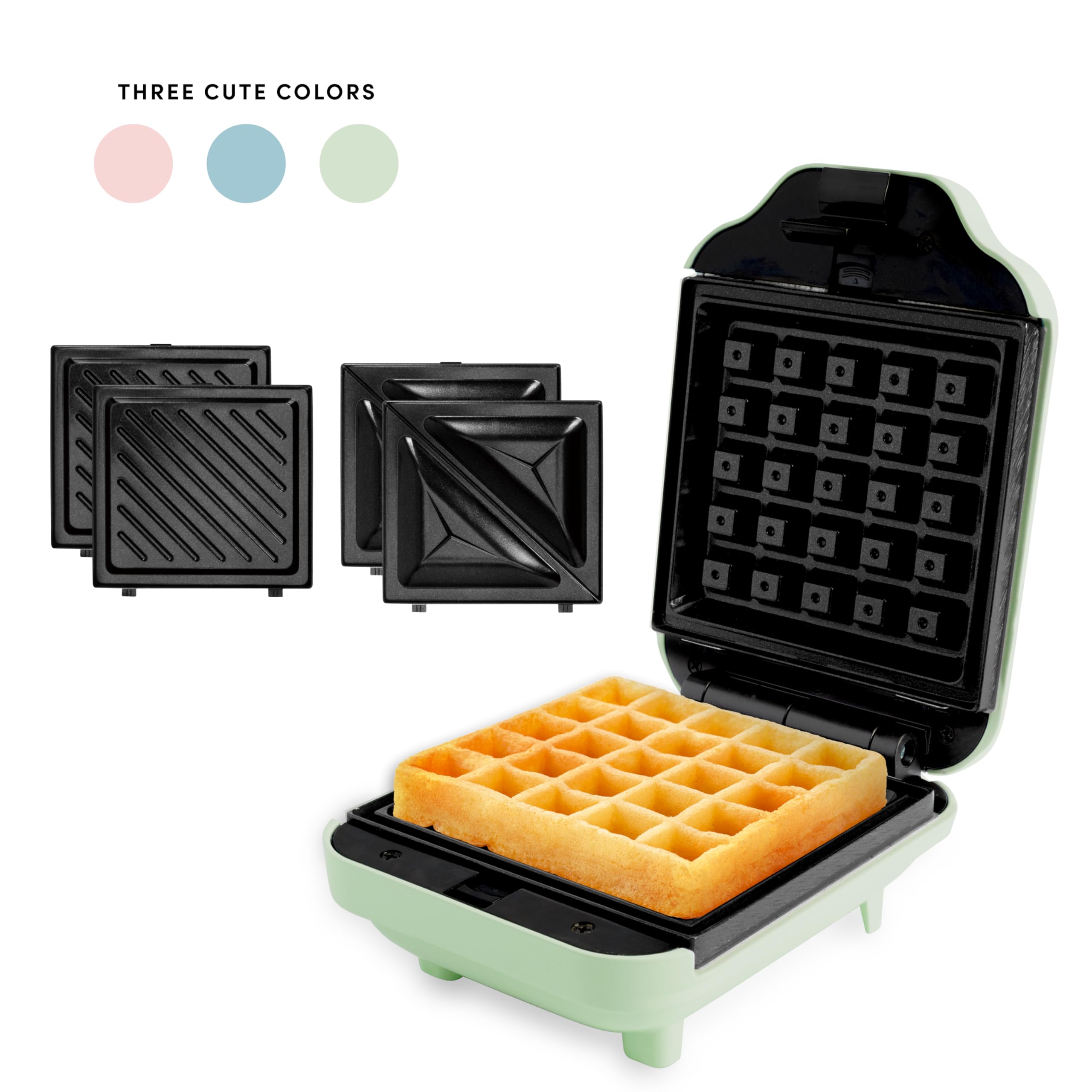 Sandwich Grill, and Waffle Maker with Removable Ceramic Coated Plates 3-in-1 Panini Press