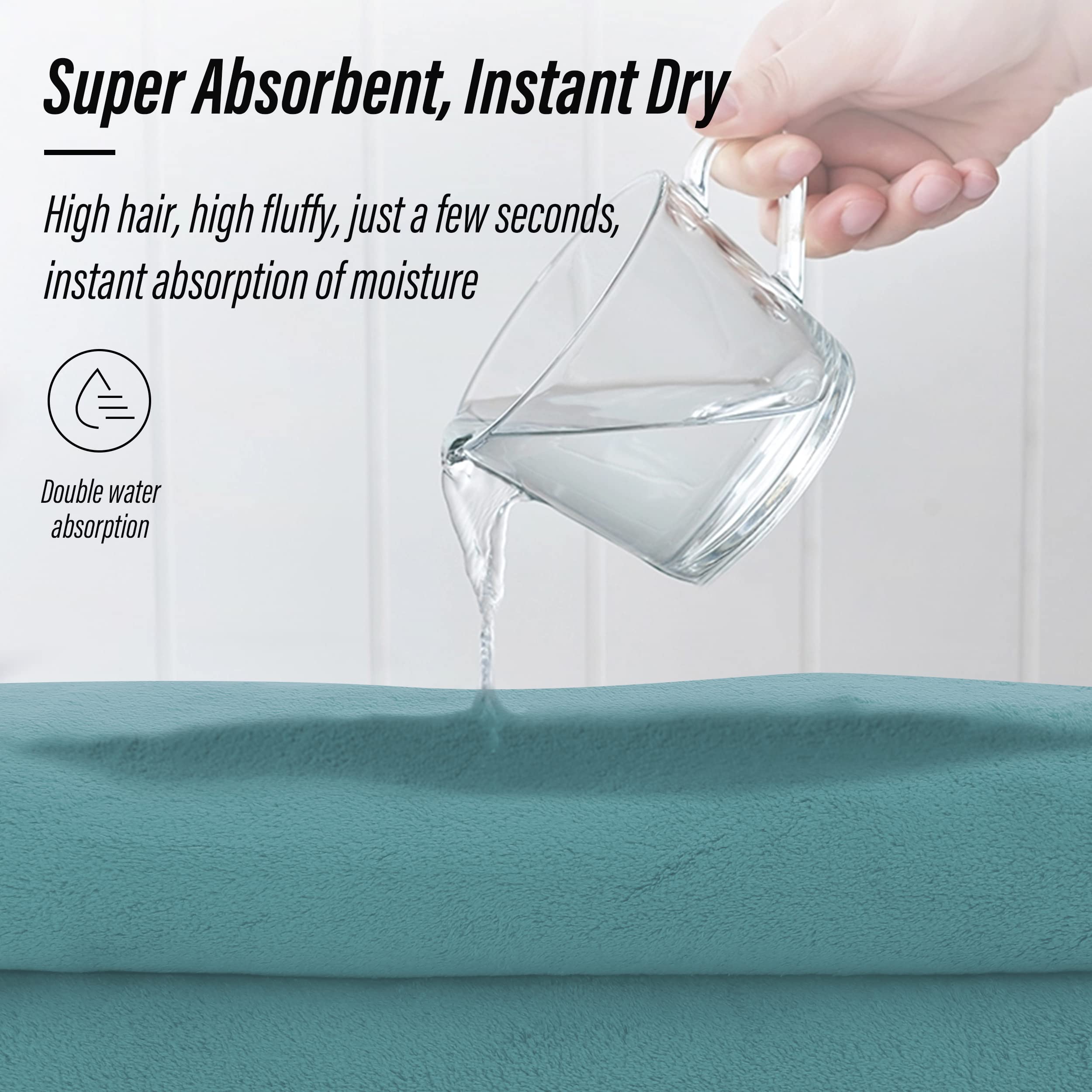 Ultra Soft Towel Set - Quick Drying - 2 Bath Towels 2 Hand Towels 2 Washcloths - Microfiber Coral Velvet Highly Absorbent Towel (6 Pcs)