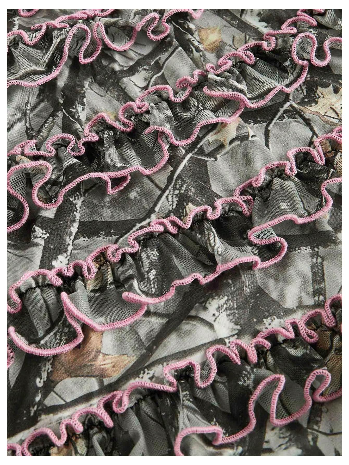 Women's Strapless Tube Jumpsuit with Ruffles, Punk, Gothic Style