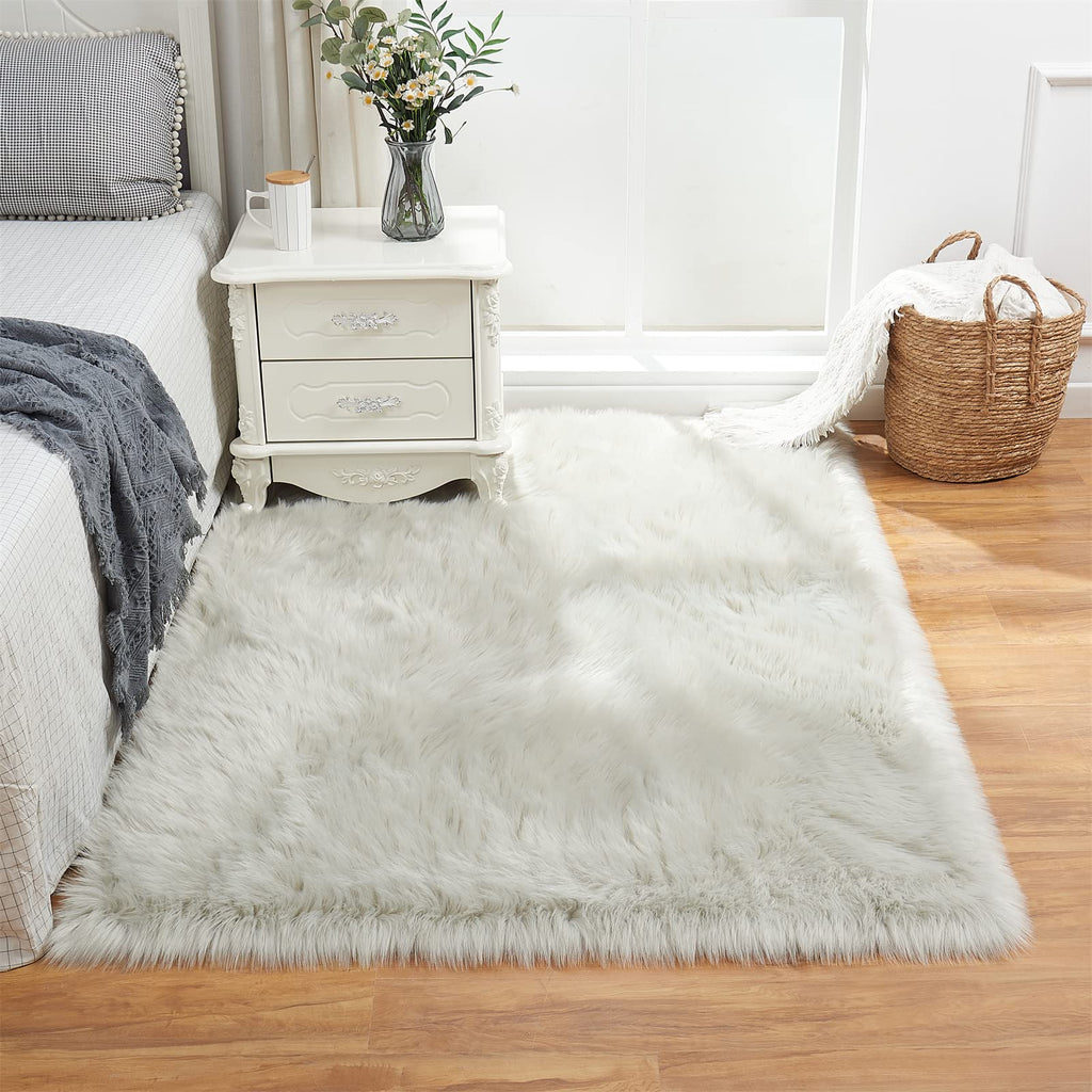 Ultra Soft Faux Fluffy/Fuzzy Shaggy Area Rug - Fur Chair Cover Seat Pad