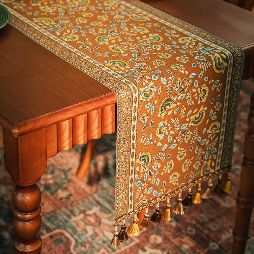 Retro-Luxury Tassels Table Runner Series for Kitchen Dining Table