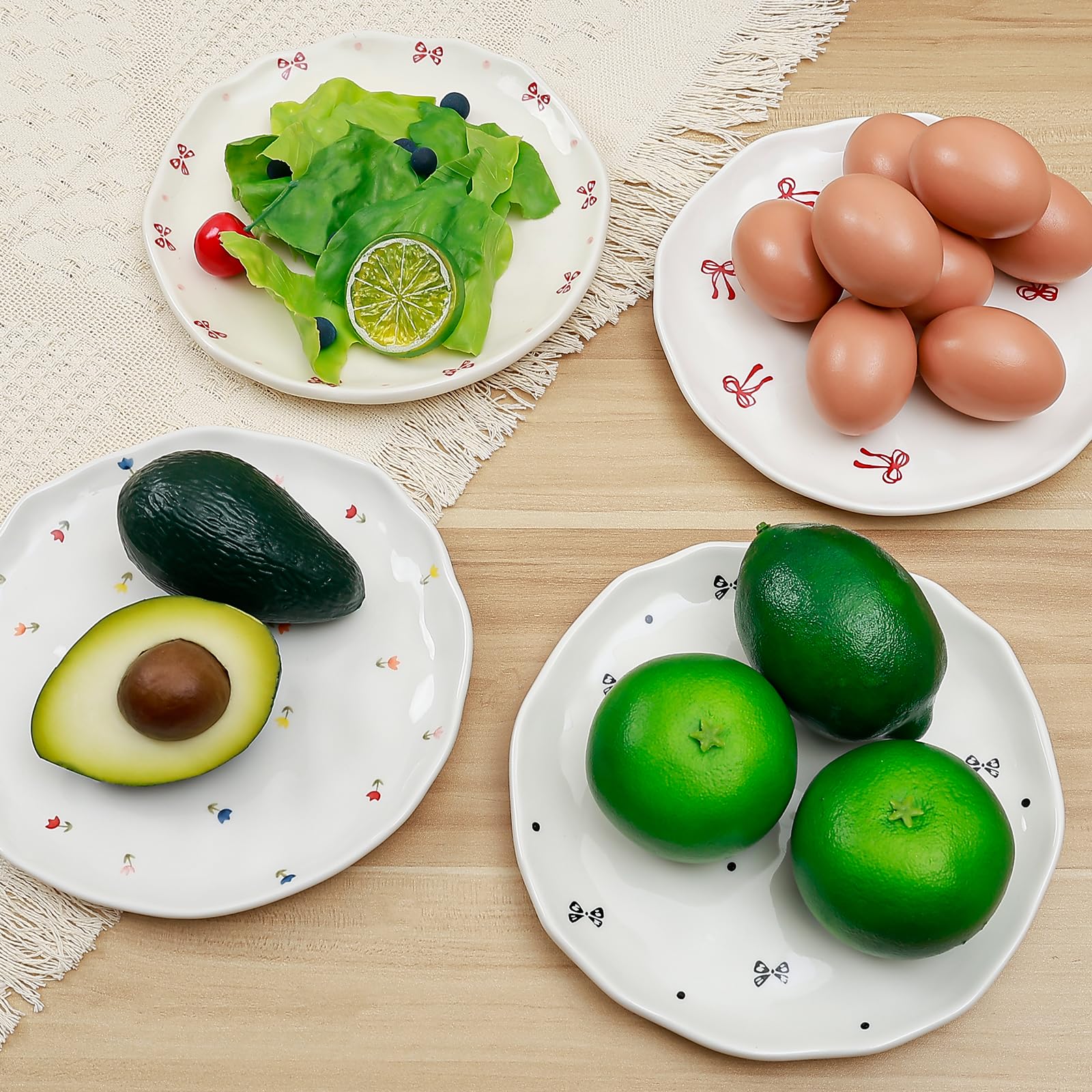 Ceramic Dinner Plates, 8" Modern Rustic Appetizer Plate