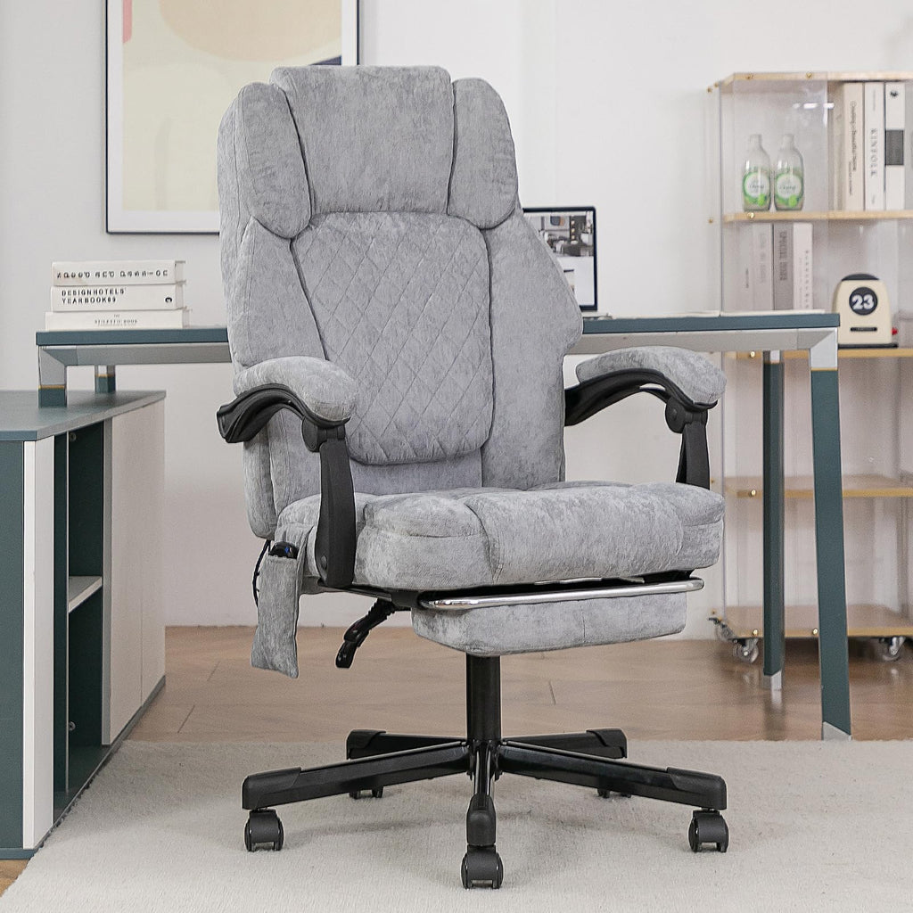 Massage Office Chair with Heat 6 Vibration Points, High Back & Heat, Executive Desk Chair, Big and Tall Office Chair 400lbs, Comfortable Ergonomic Reclining Managerial Chair