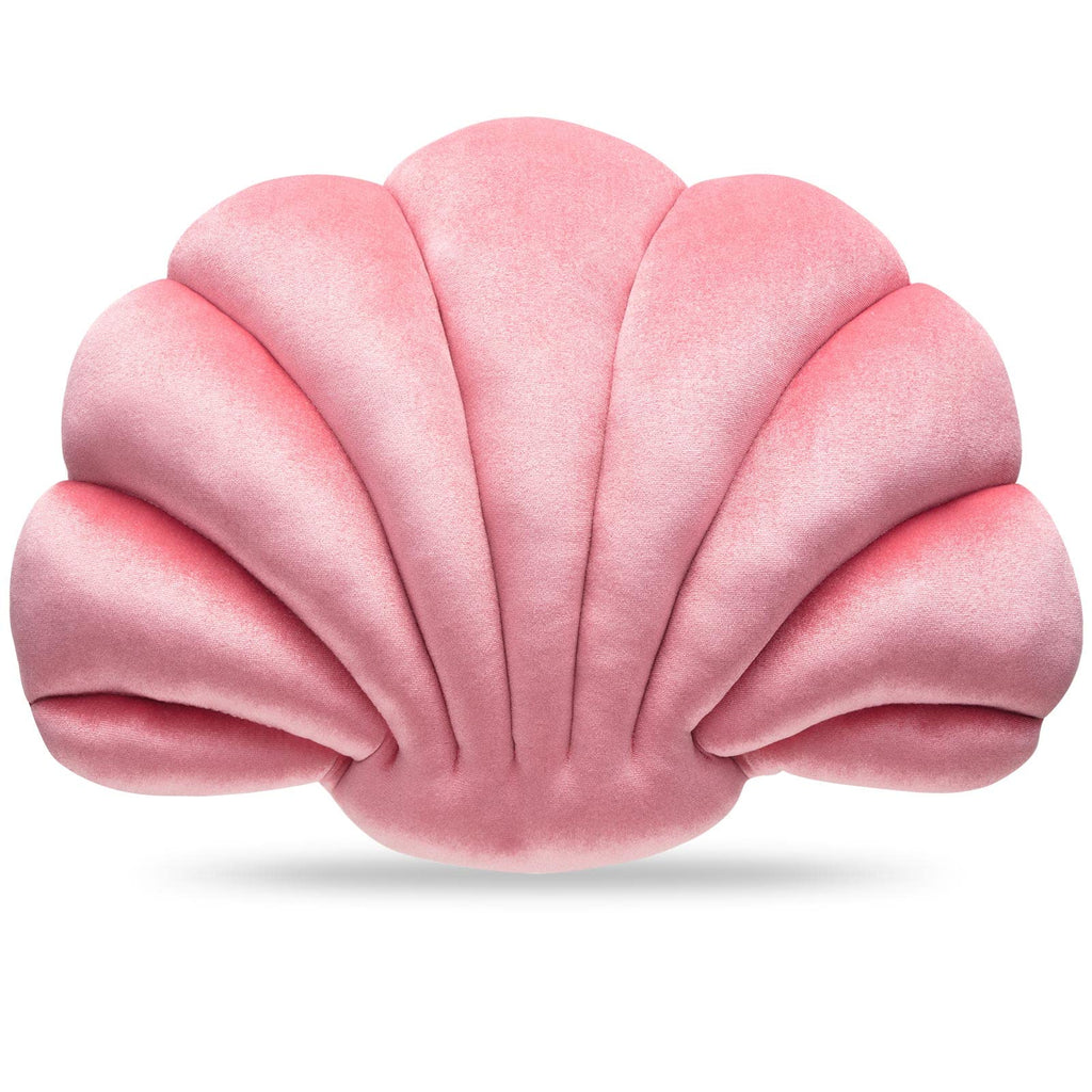 Pink Seashell Decorative Pillow â€?Soft Clam-Shaped Cushion for Sofa, Bed, or Living Room
