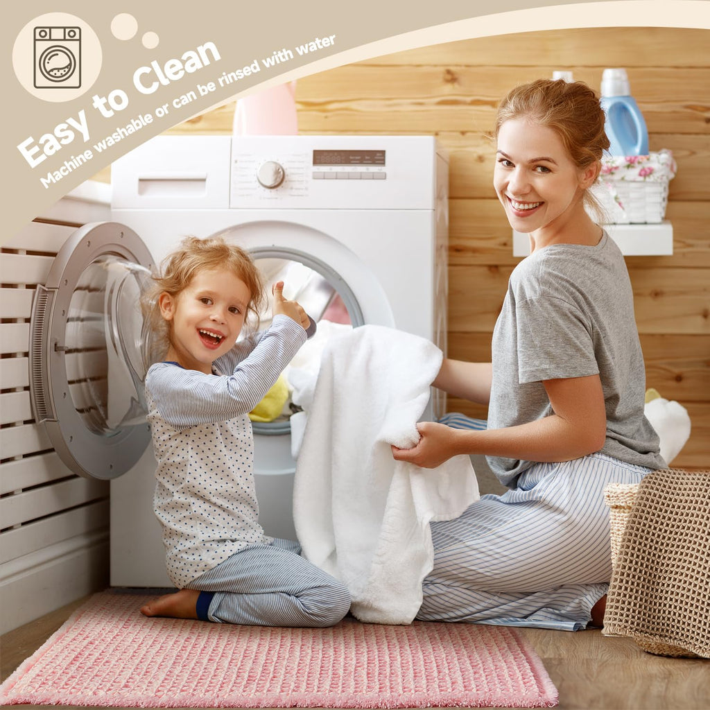 Waffle Bath Mat Non Slip Washable Quick Dry Cute Bath Mat