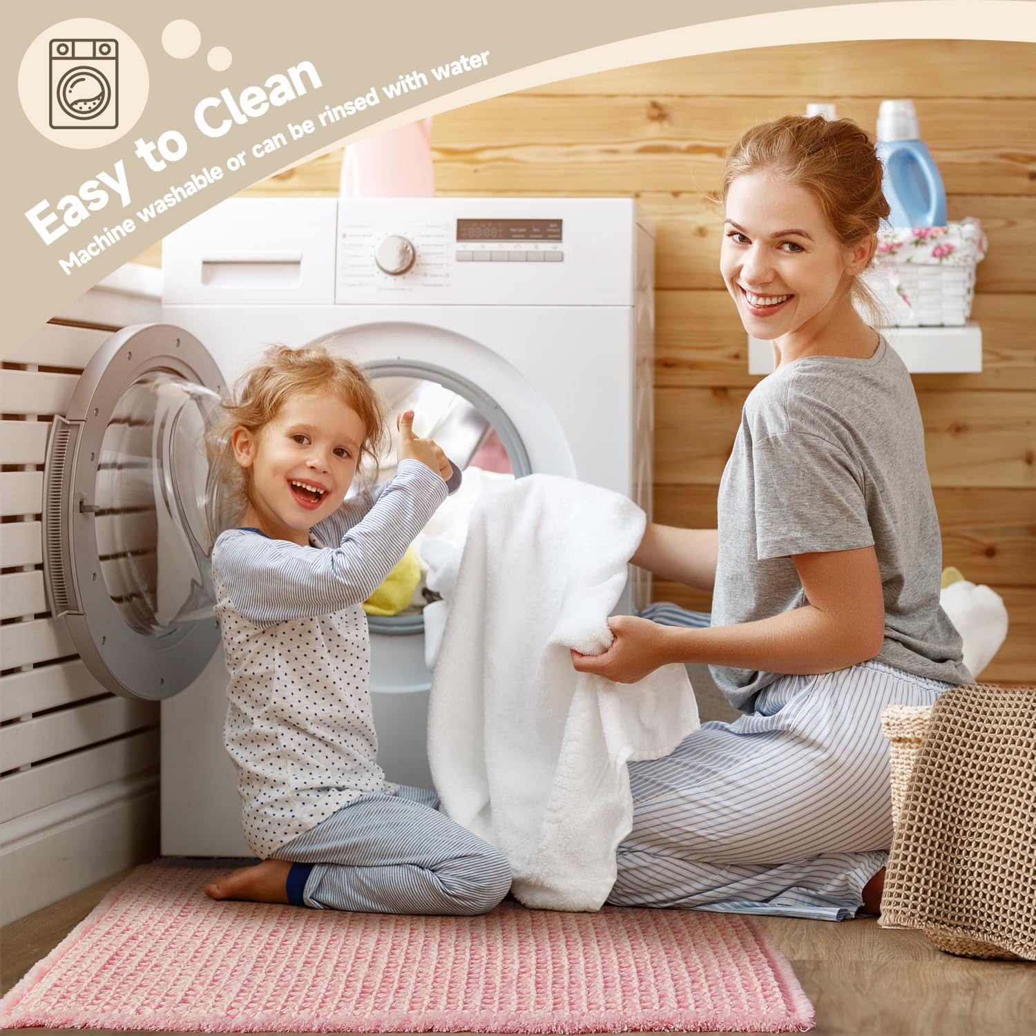 Waffle Bath Mat Non Slip Washable Quick Dry Cute Bath Mat