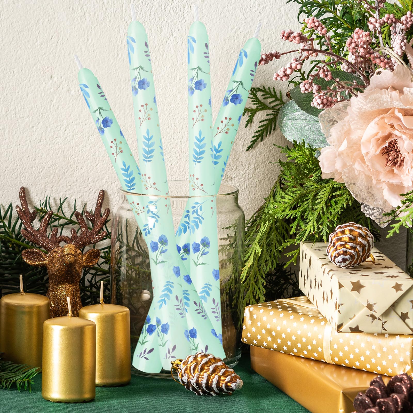 Smokeless Dripless Long Candlesticks, Unscented Tapered 10-Inch