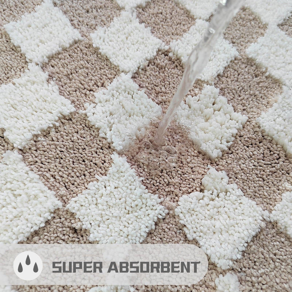 Cute Bath Mat for Bathroom Soft Super Absorbent Non Slip TPR Backing, Quick Drying, Machine Washable Bath