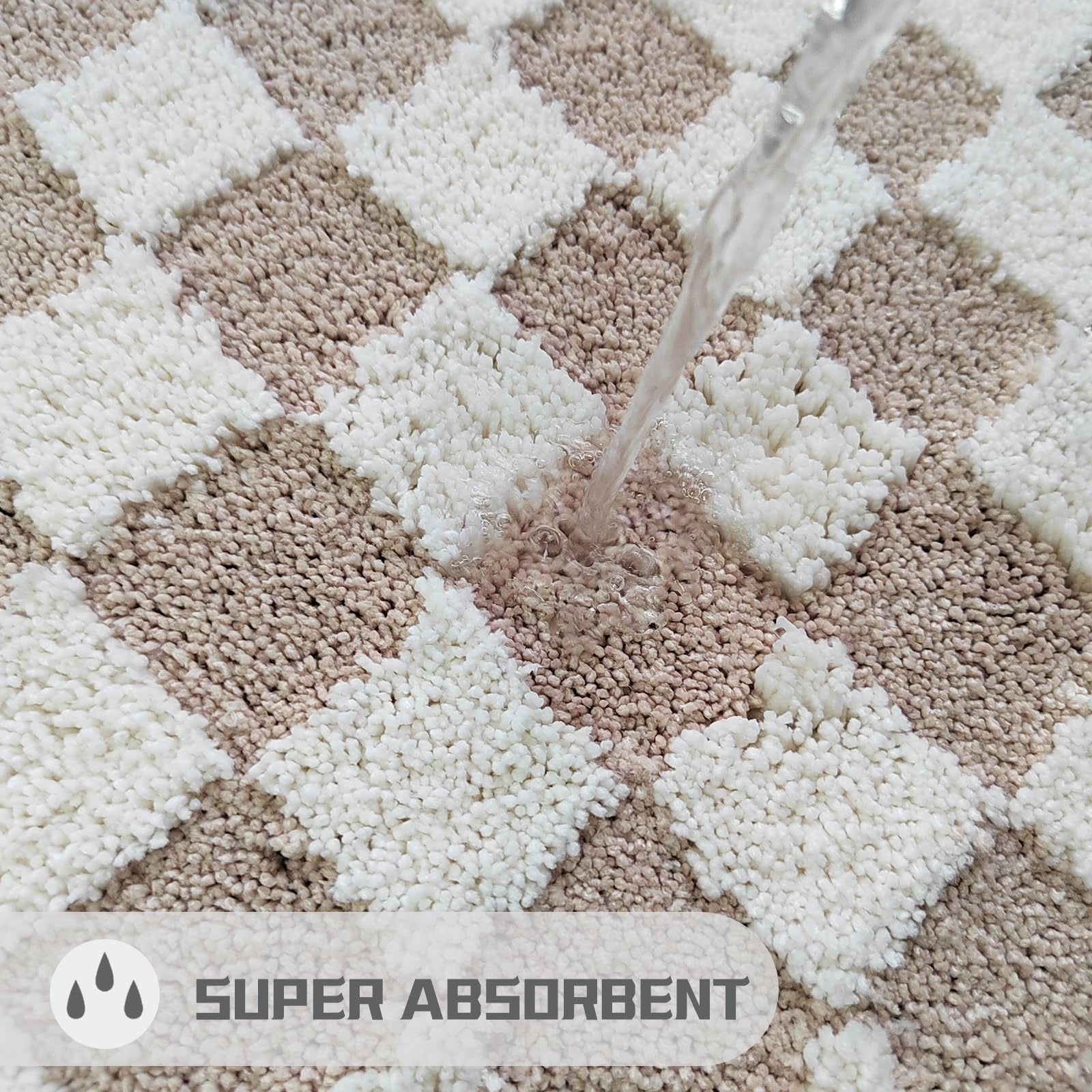 Cute Bath Mat for Bathroom Soft Super Absorbent Non Slip TPR Backing, Quick Drying, Machine Washable Bath