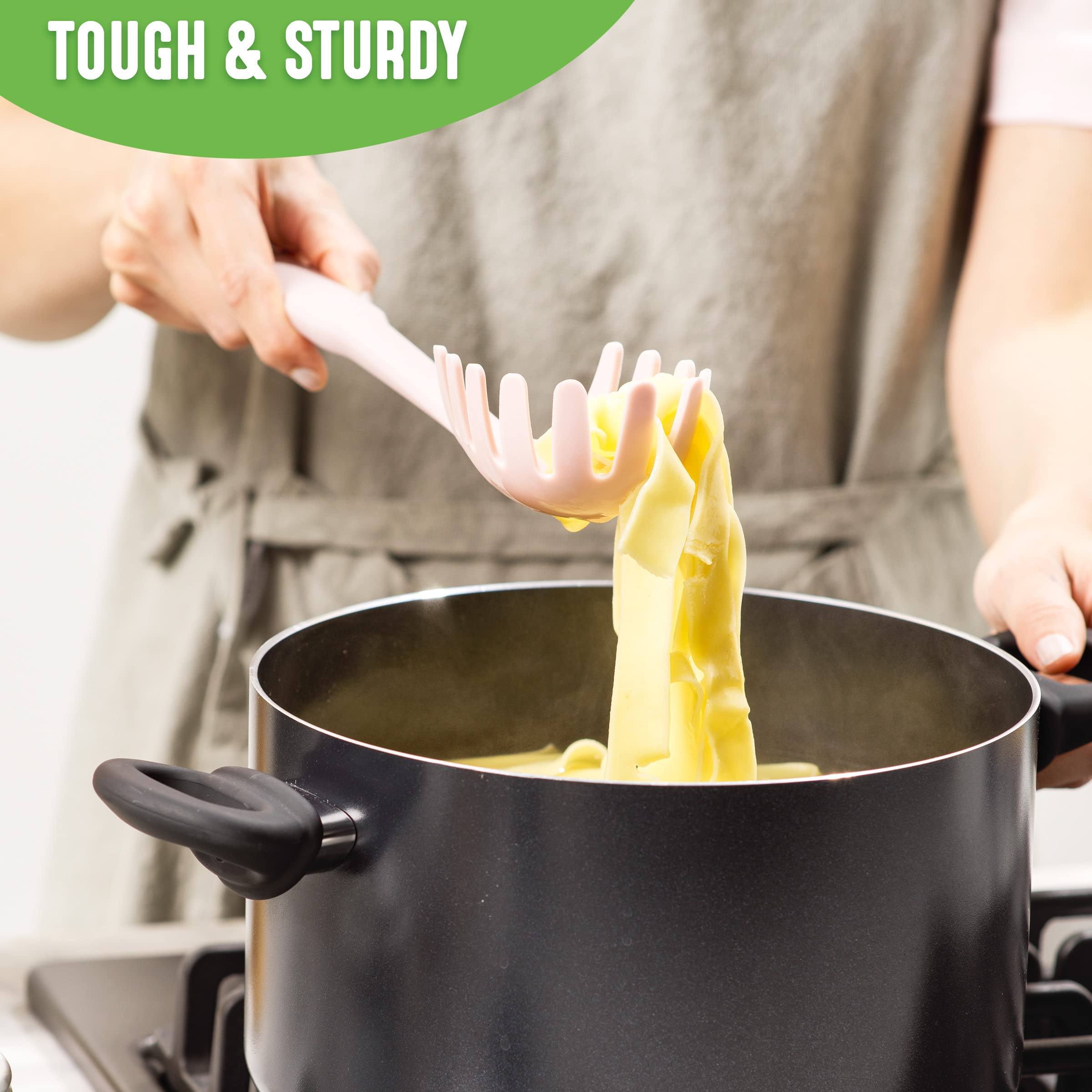 Cooking Tools and Utensils, 7 Piece Nylon Set including Spatulas Turner Spoons and Tongs, Dishwasher Safe