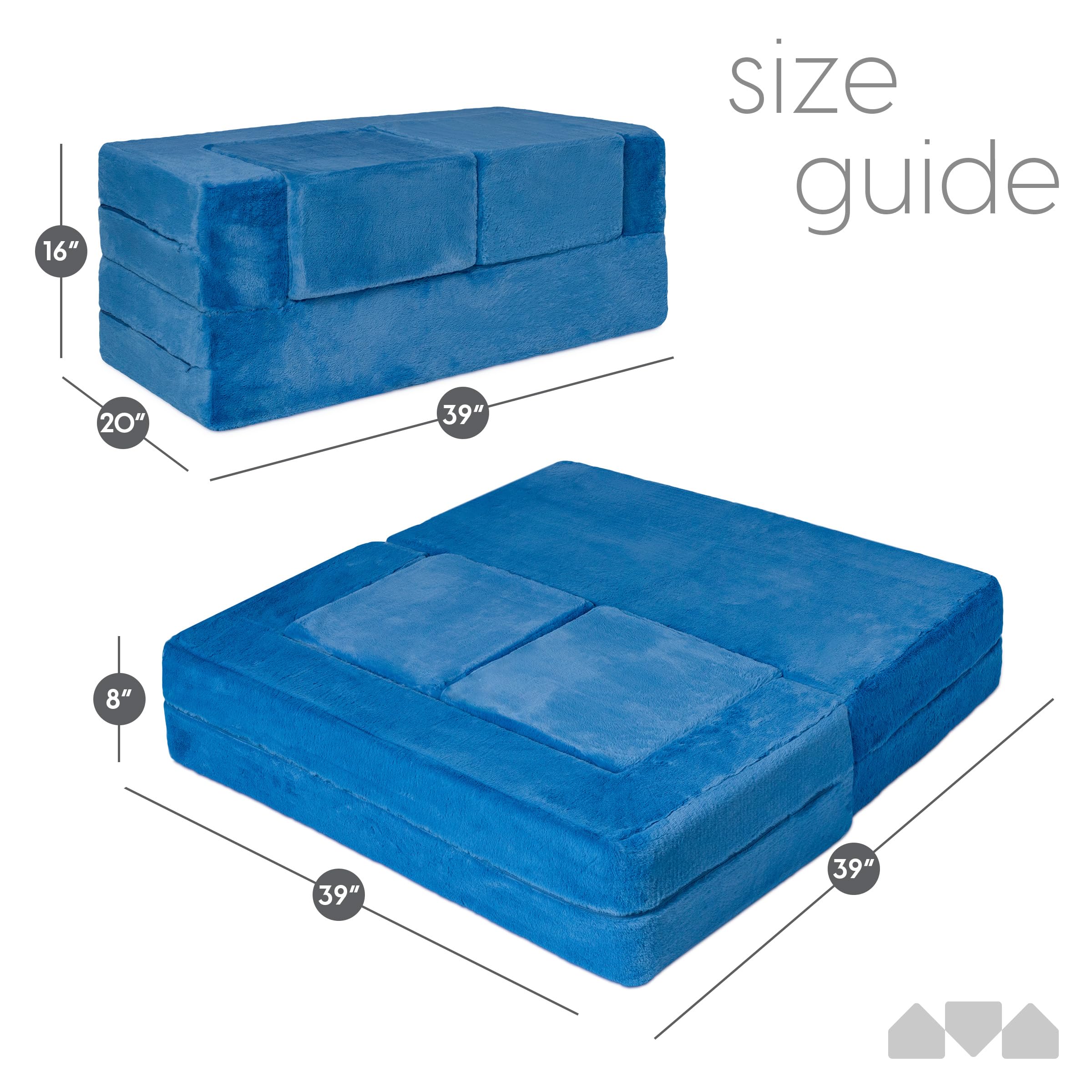 Modular Kids Sofa for Toddler and Baby Playroom/Bedroom Furniture with Bonus Pillow