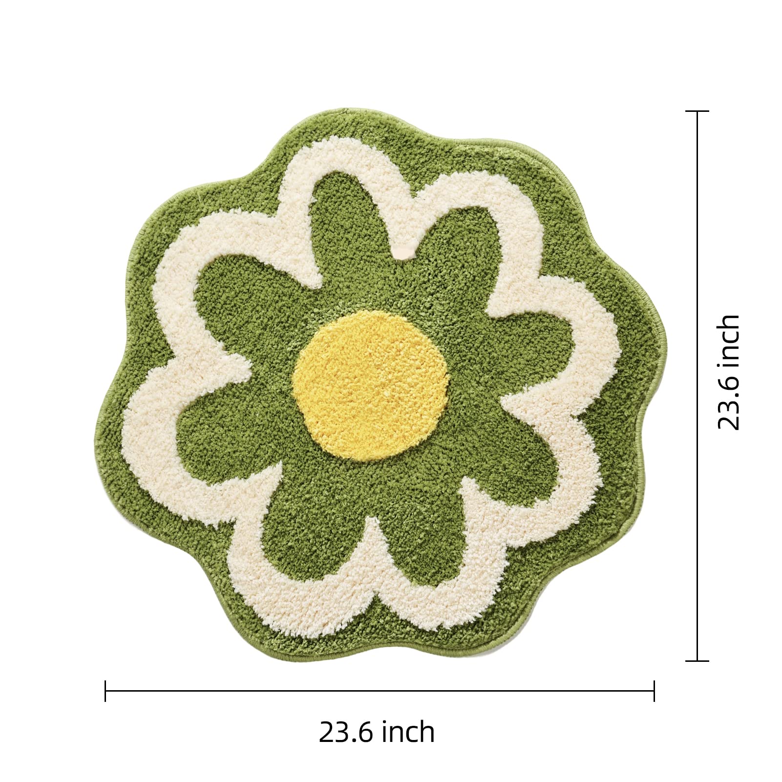 Cute Flower Bath Mat, Machine Washable Bath Rug, Ultra Soft and Fluffy Bathroom Mat, Small Round Non-Slip Water Absorbent Bath Mats for Bathroom Floor, Shower Room and Bathtub