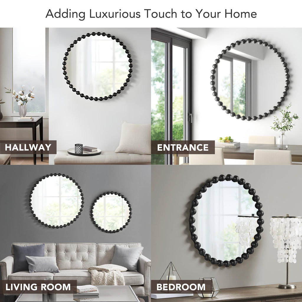 Metal Spherical Frame Round Mirror 36" Diameter