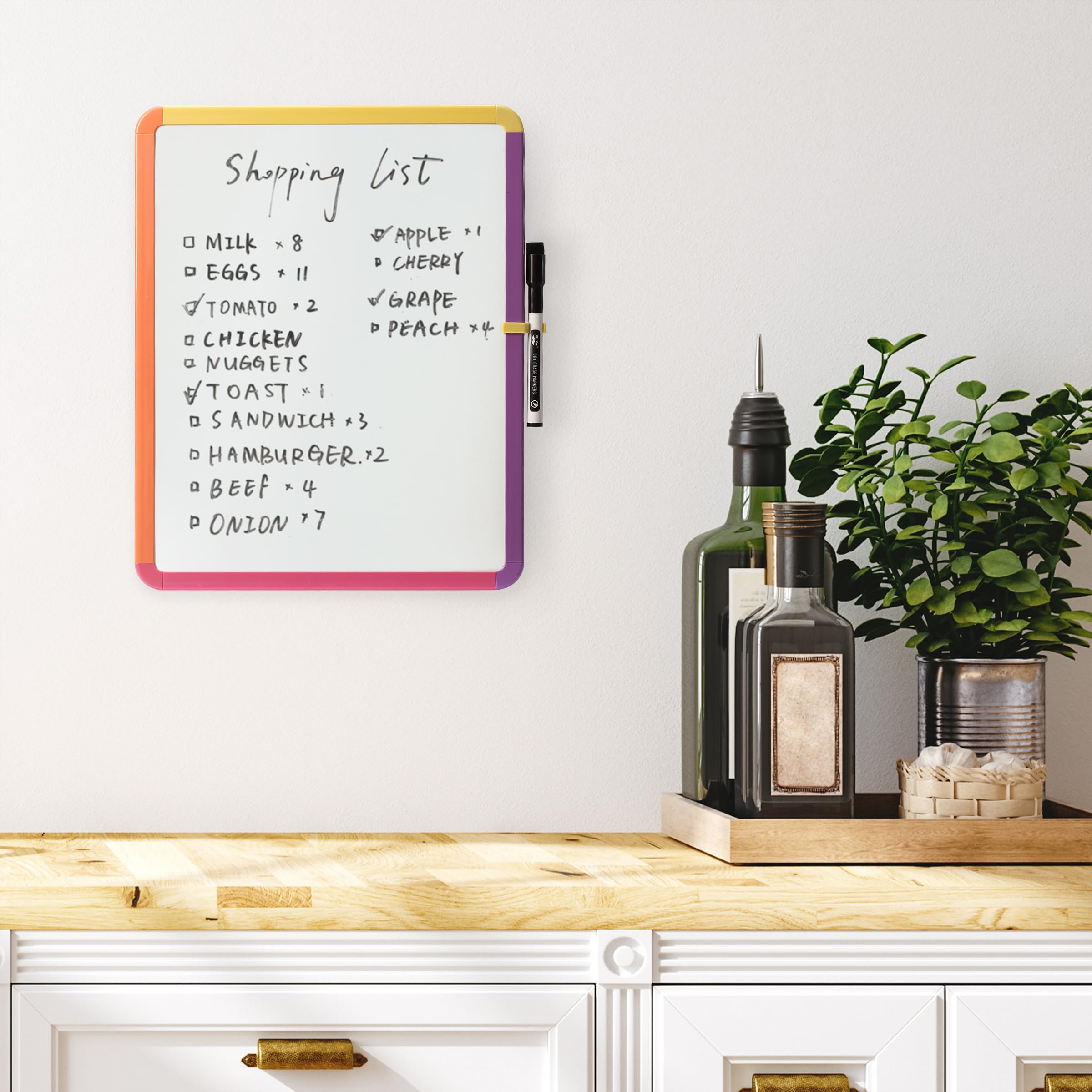 Dry Erase Board, 14â€?x 11â€?with a Black Dry Erase Marker Color Frame, Small White Board Dry Erase Whiteboard