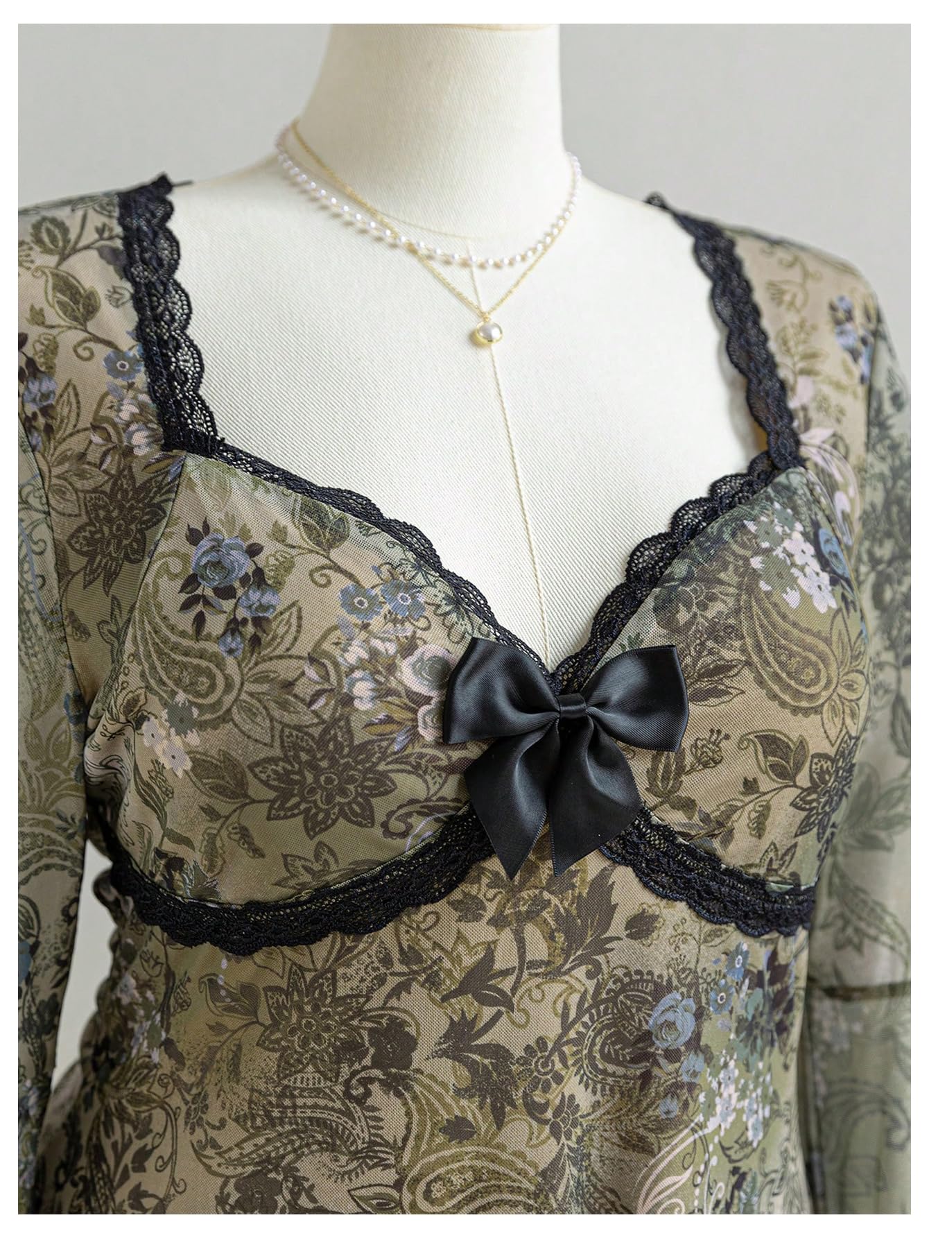 Women's Plus Size Lace Leopard Print Bell Sleeve Bow Front Dress Mini