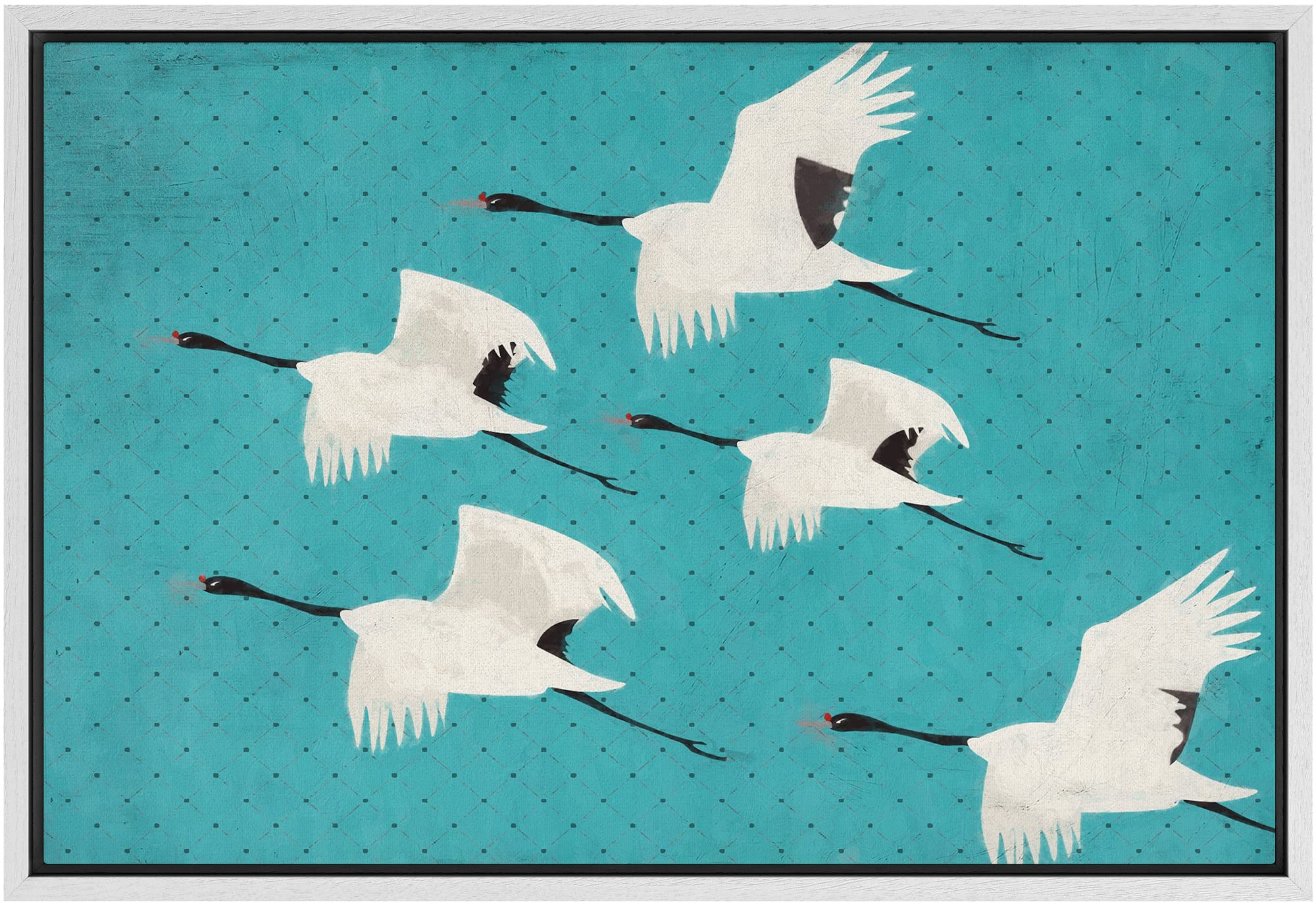 Framed Multicolored Disco Ball Canvas Print â€?Preppy Wall Art for Living Room, Bedroom, or Office