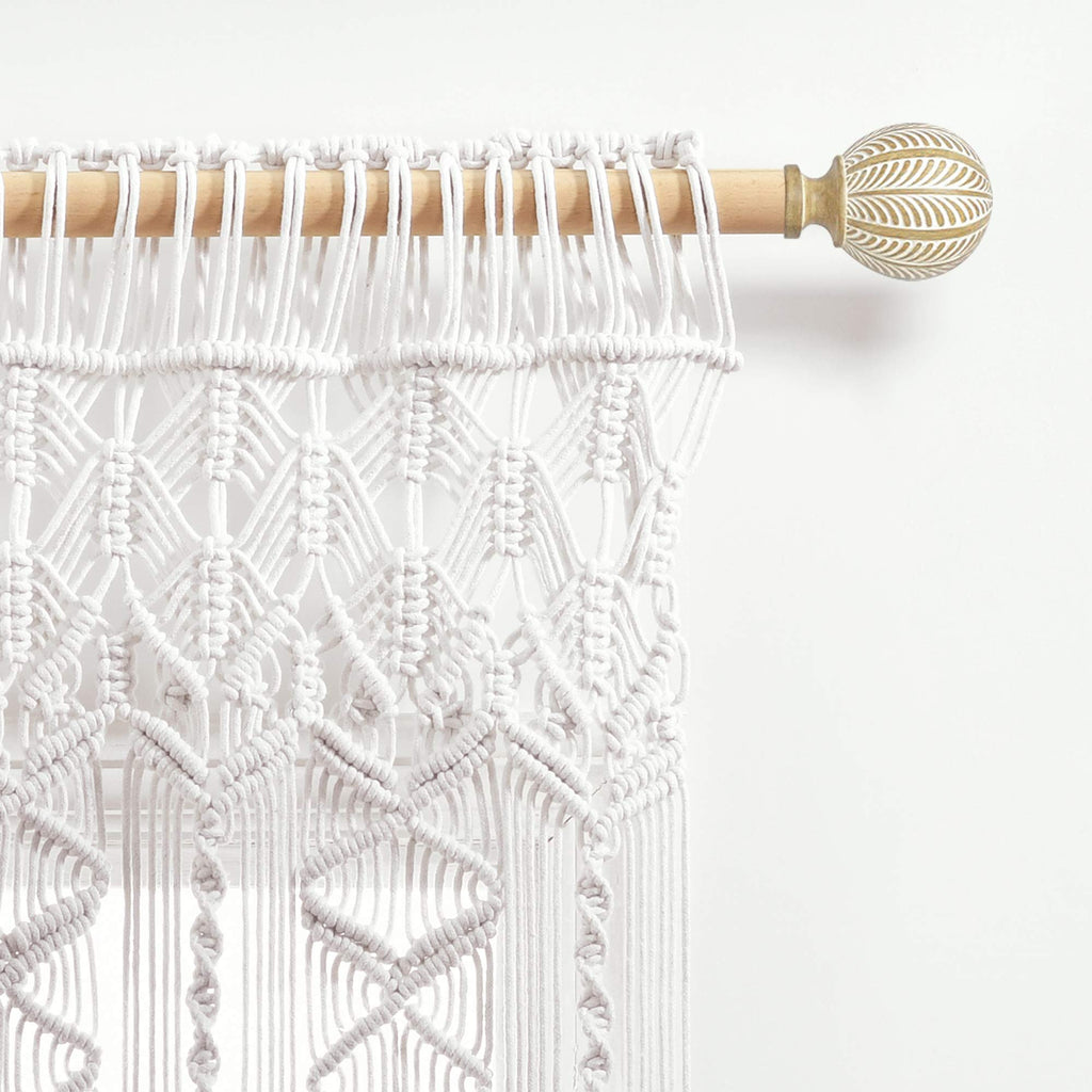 Lush Decor Boho Macrame Textured Cotton Valance Curtain