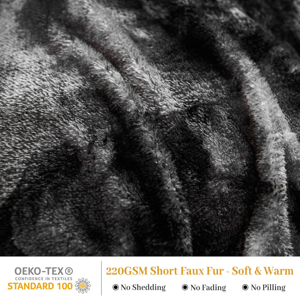 Faux Fur Pillow Cases Set of 2, Luxury Ultra Soft Fuzzy Pillowcases, Fluffy Plush Velvet Pillow Covers with Zipper, Cozy Warmth and No Shedding