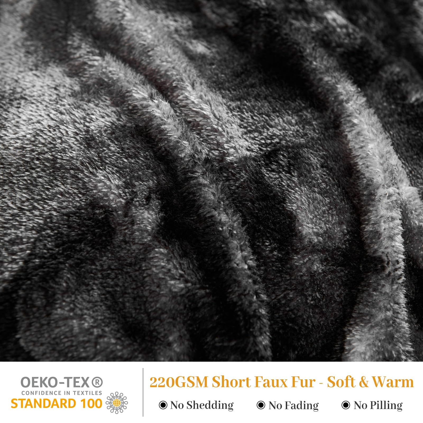 Faux Fur Pillow Cases Set of 2, Luxury Ultra Soft Fuzzy Pillowcases, Fluffy Plush Velvet Pillow Covers with Zipper, Cozy Warmth and No Shedding