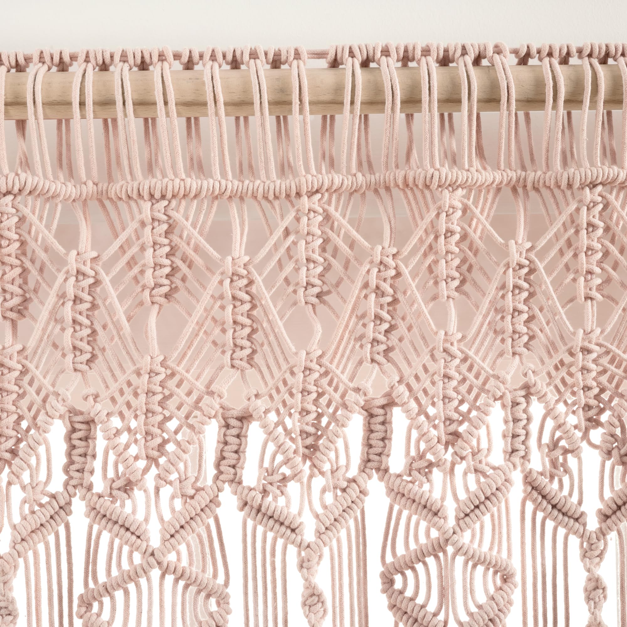 Lush Decor Boho Macrame Textured Cotton Valance Curtain