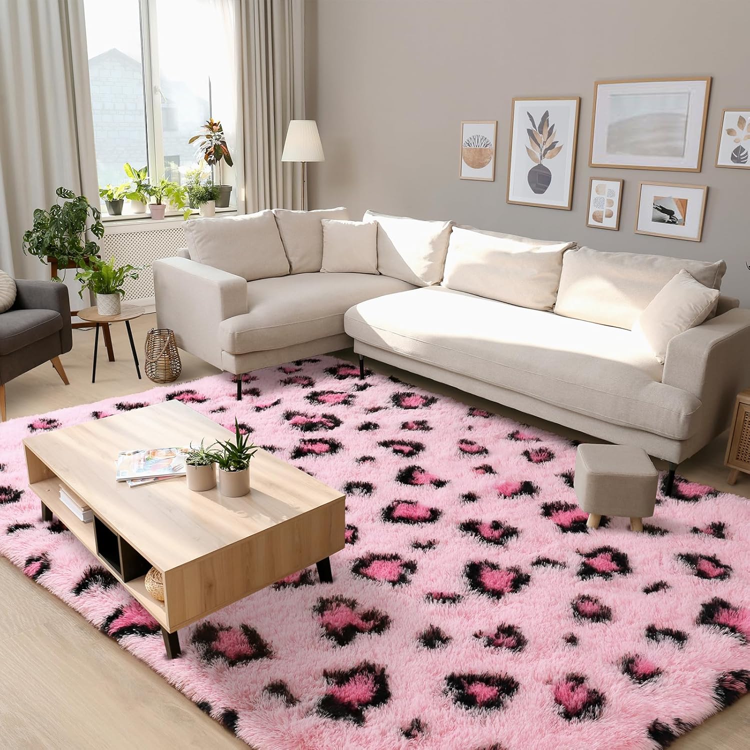 Leopard Rugs, Soft Bedroom Rugs - Fluffy Living Room Rugs, Girls Room Decor