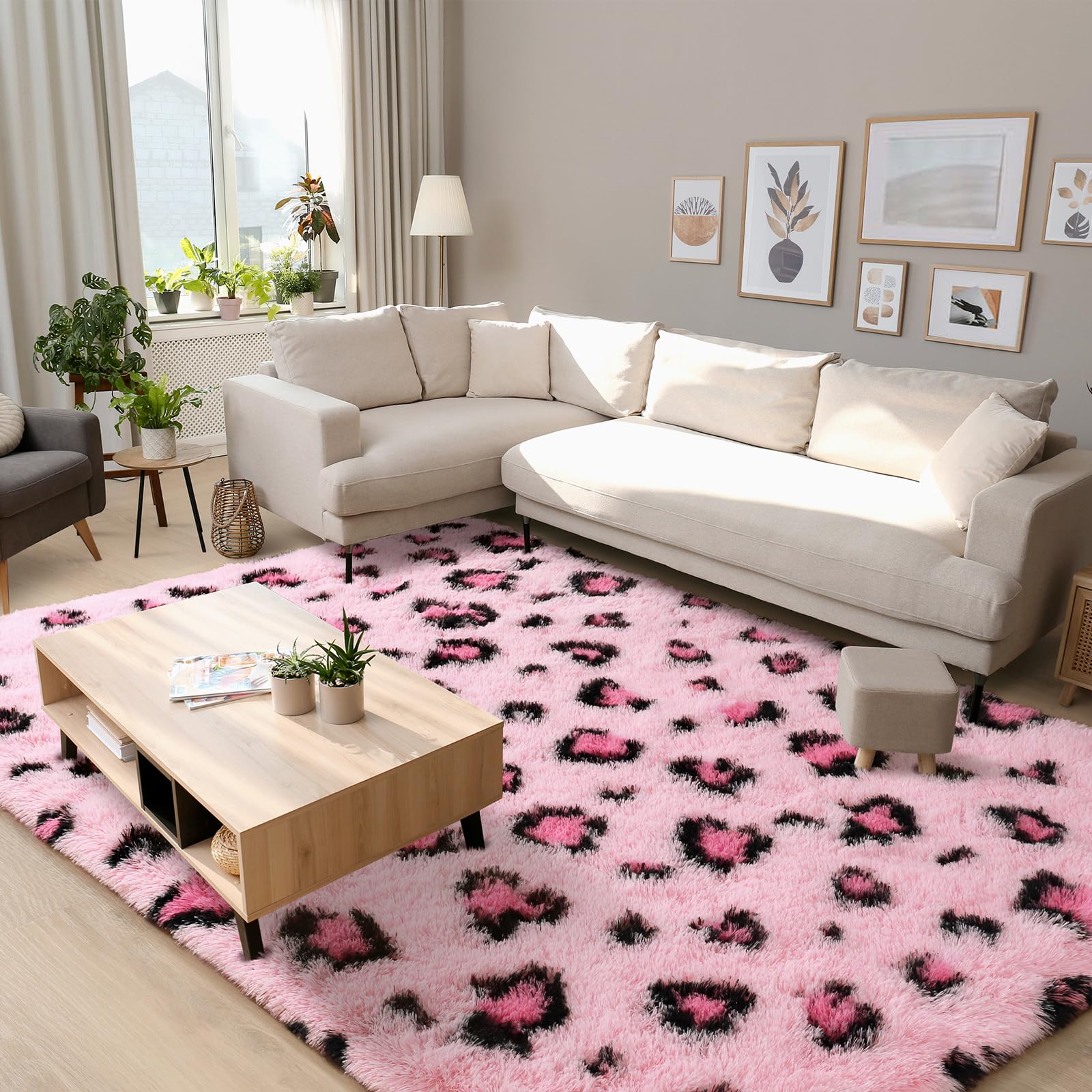 Leopard Rugs, Soft Bedroom Rugs - Fluffy Living Room Rugs, Girls Room Decor