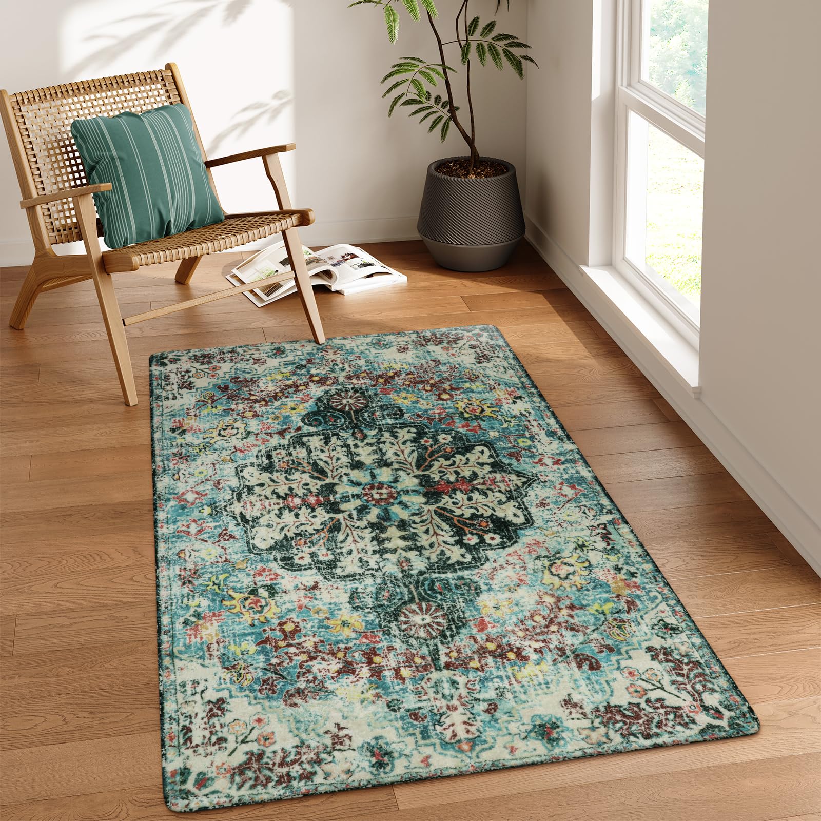 Floral Bohemian Medallion Area Rugs