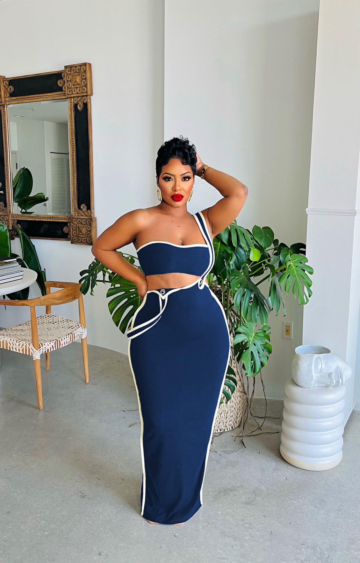 Women 2 Piece Outfits for Women Summer Tube Crop Tops Sexy Bodycon Dresses Maxi Skirt Sets Vacation Jumpsuits Club Outfits