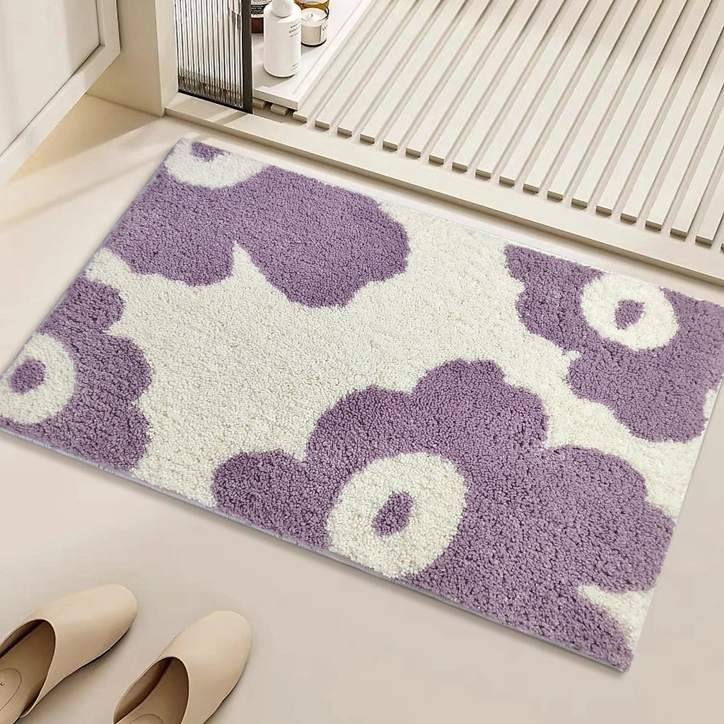 Cute Bath Mat for Bathroom Soft Super Absorbent Non Slip TPR Backing, Quick Drying, Machine Washable Bath