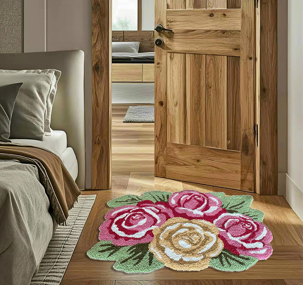 Shaped Hand-Hooked Accent Rug Throw Rug Area Rug Door Mat for Home décor