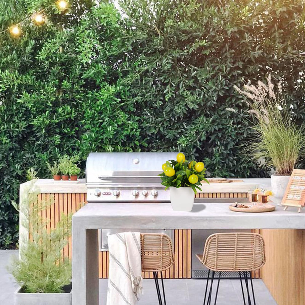 Fruit Artificial Plants Fake Fruit Potted Plant 6inches Fake 4pcs Tree with Small Pot Mini Fake Plant Decor