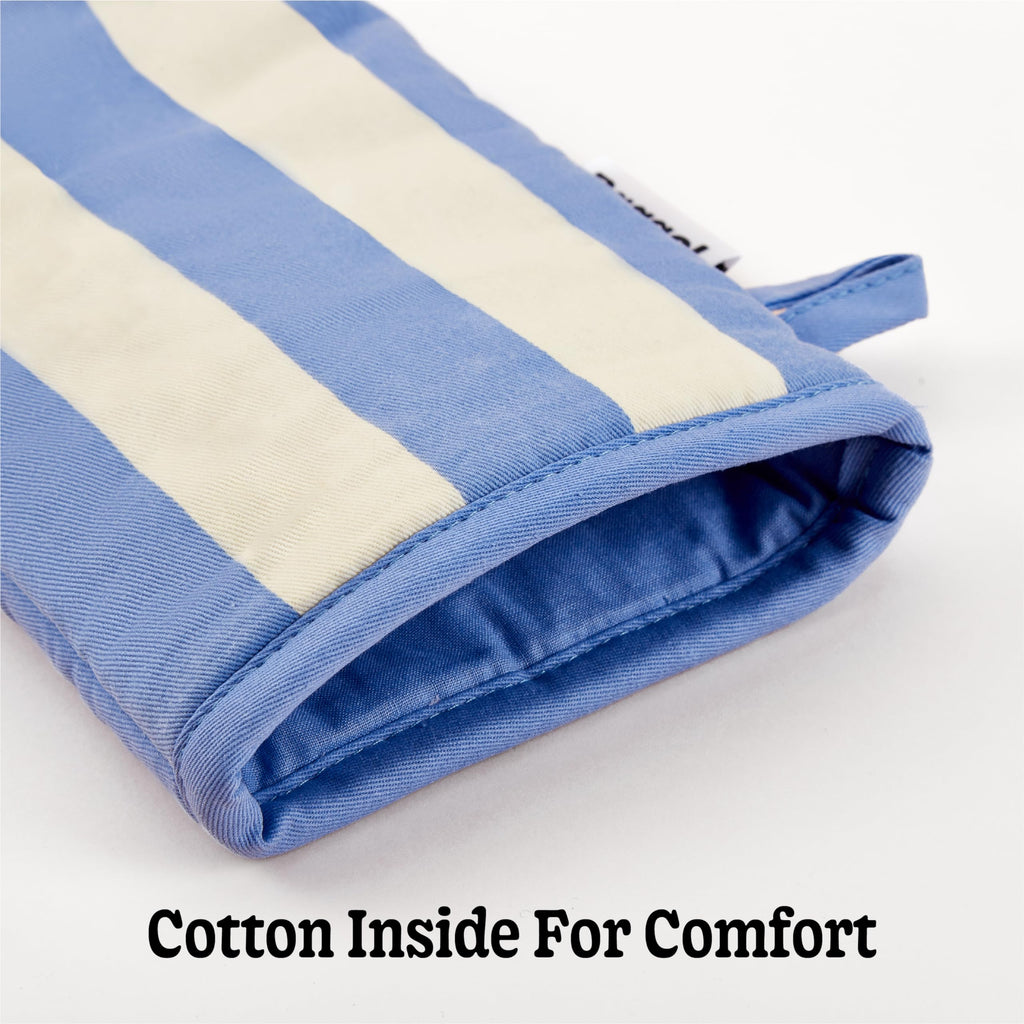 Modern and Cute Cotton Kitchen Mittens with Non-Slip Silicone Grips and Hanging Loops