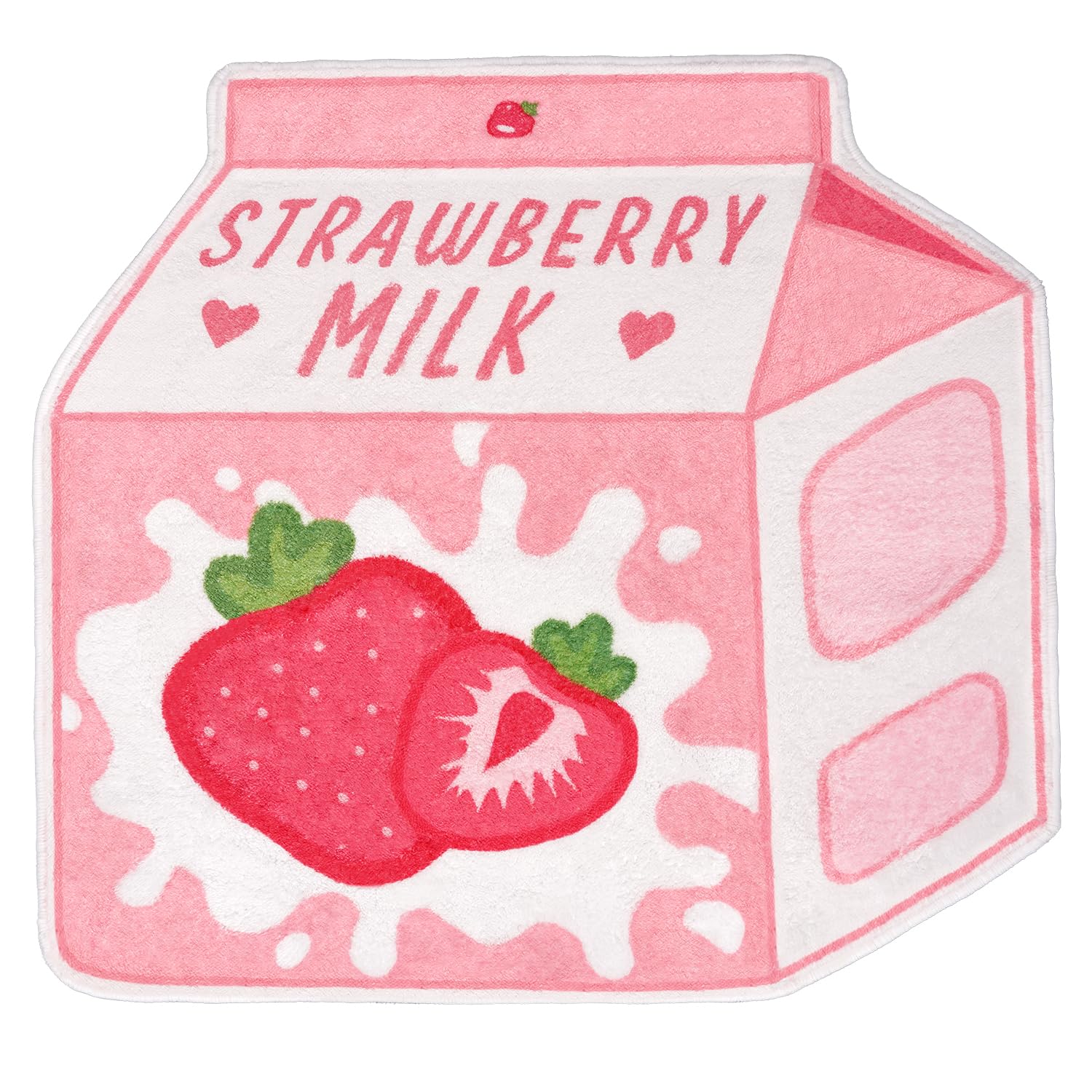 Cute Fruit Milk Rug Non-Slip Soft Washable Funny Irregular Shaped Bath Mat for Bathroom, Bedroom Living Room, 25.6"x27.5"