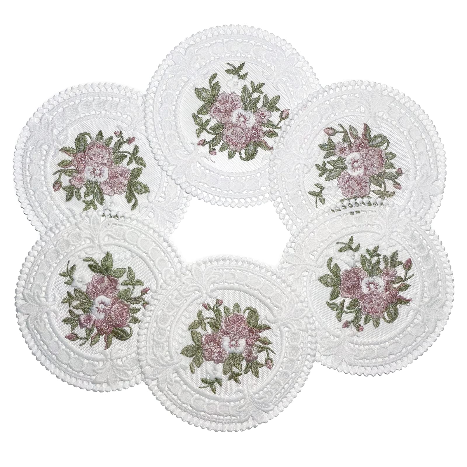Vintage Lace Pink Coasters 4.5'' 8pk