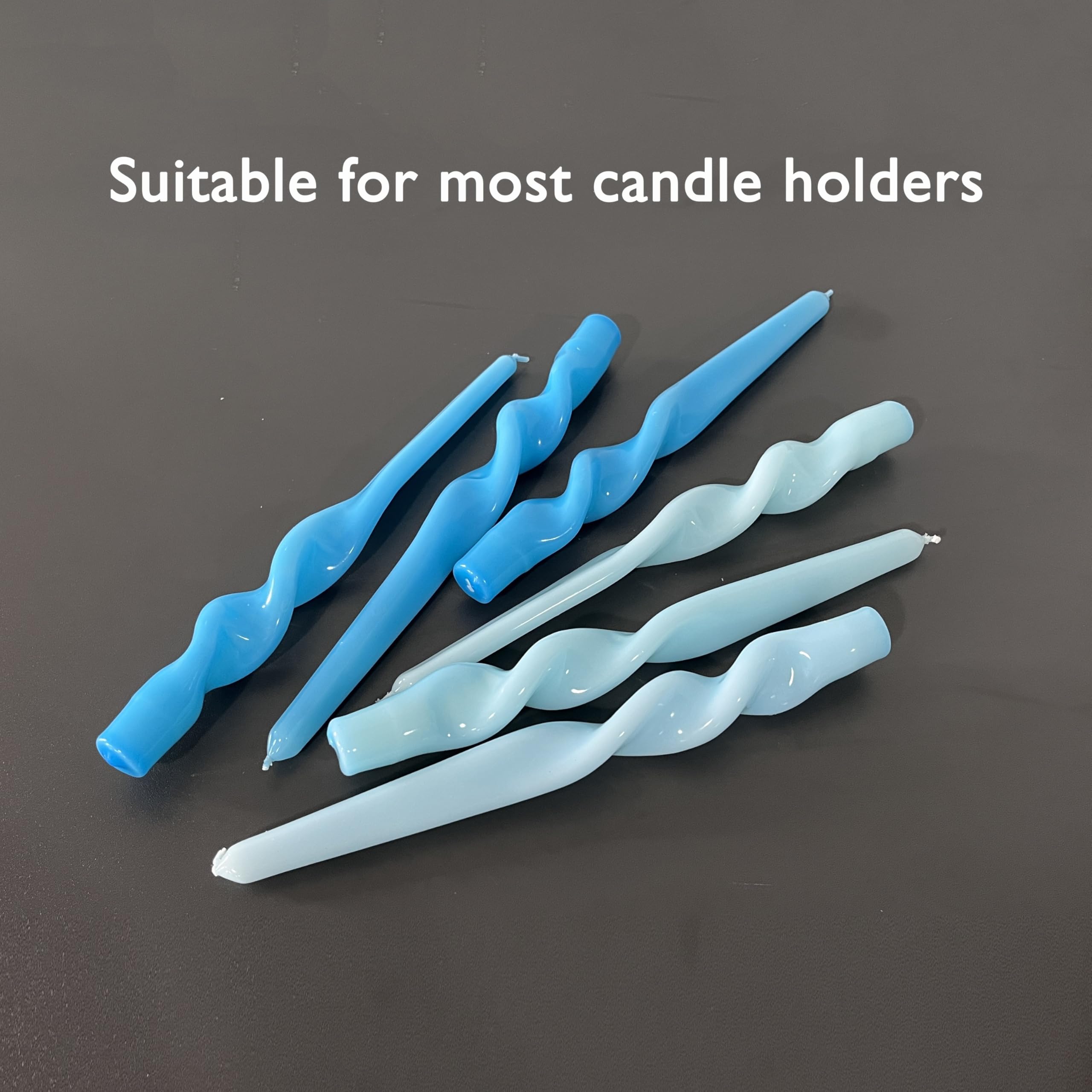 Spiral Taper Candles - Set of 6 Twisted Candle 9.5 Inch Tall for Home Decoration