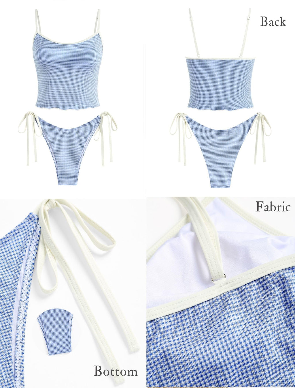 Tankini Swimsuits for Women Tie Front Tummy Control Spliced Ruffles Bikini Sets Two Piece Bathing Suits