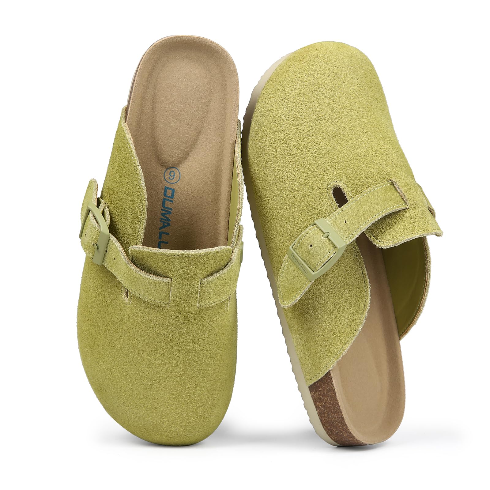 Women's Suede Clog Leather Mules Arch Support with Comfort Cork Footbed