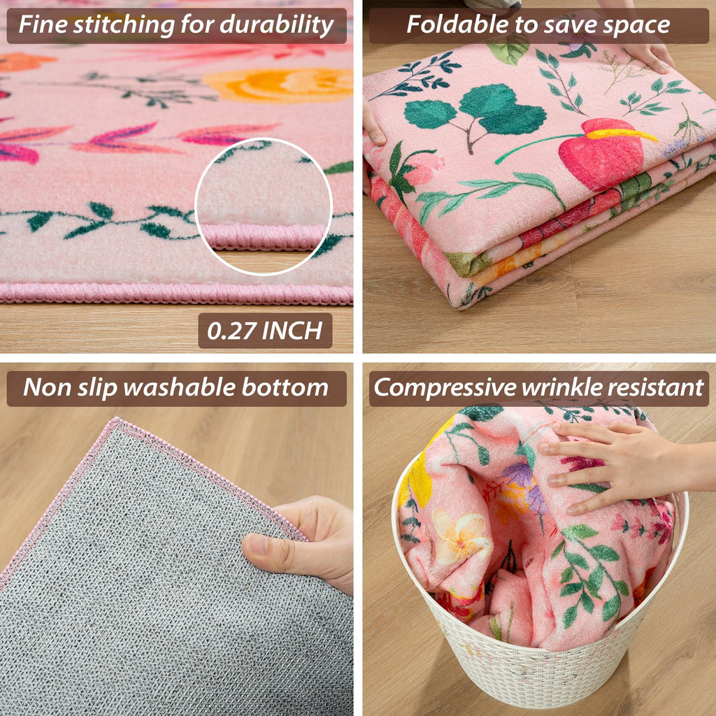 Non Slip Machine Washable Large Living Room Rug