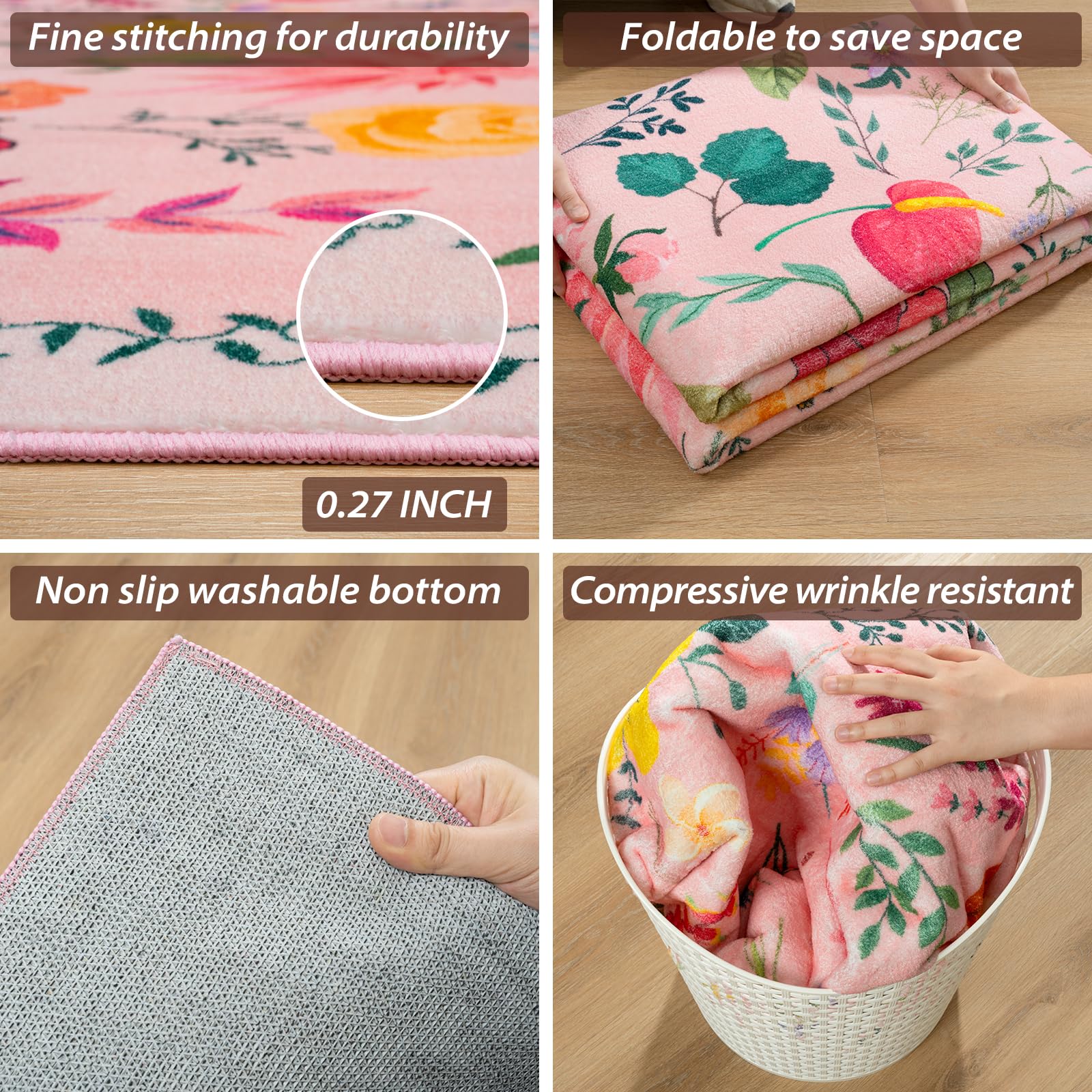 Non Slip Machine Washable Large Living Room Rug