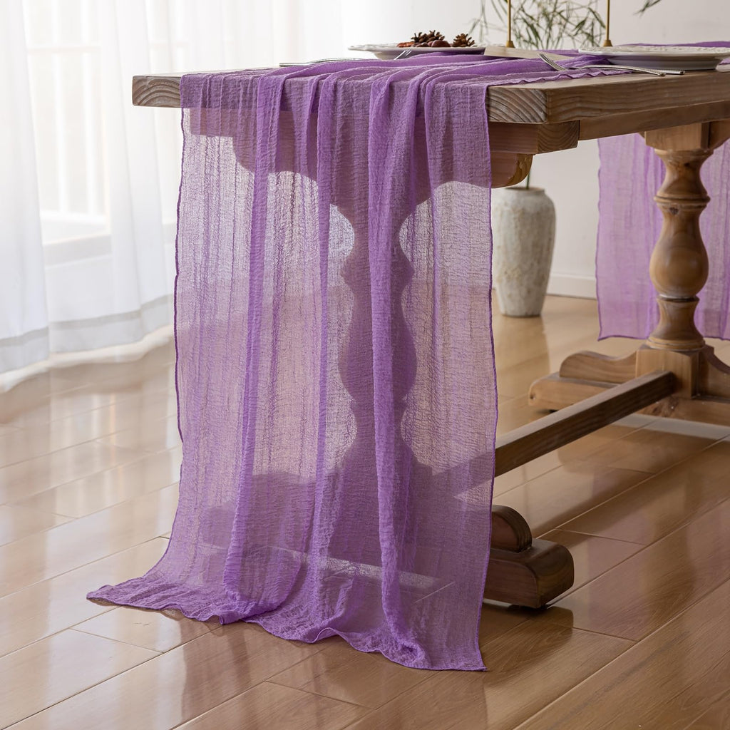 Table Runner Cheese Cloth Rustic Gauze Cheesecloth Table Runner 120 Inch 10 FT Sheer Boho Home Decorations