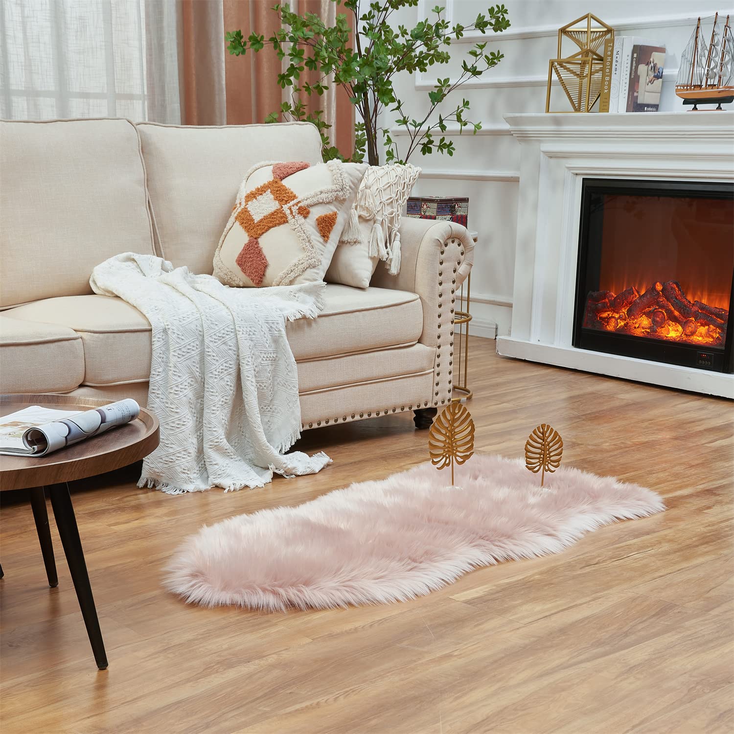 Ultra Soft Faux Fluffy/Fuzzy Shaggy Area Rug - Fur Chair Cover Seat Pad