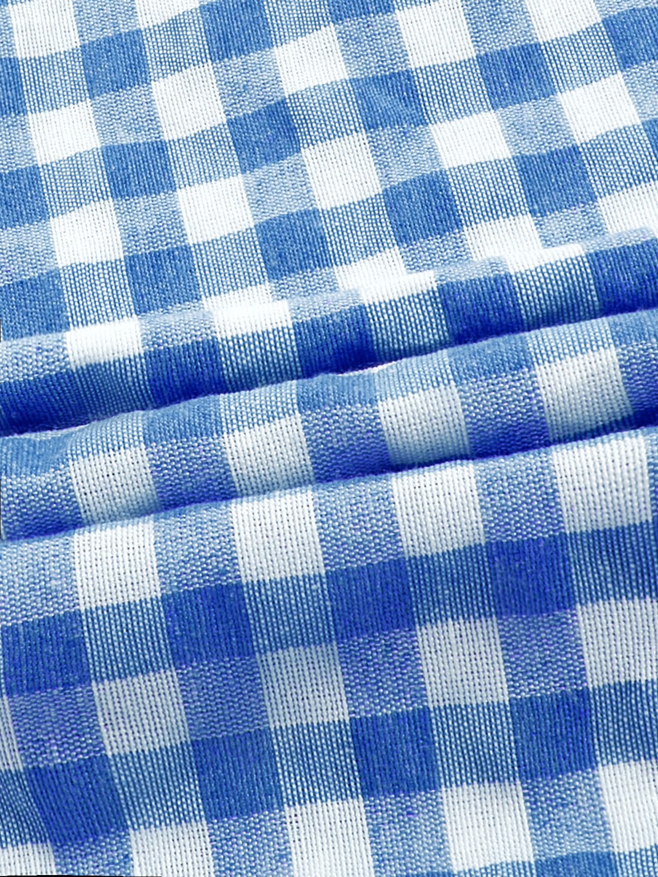 Women's Gingham Print tie Shoulder Sleeveless Ruffle Hem Cami Dress