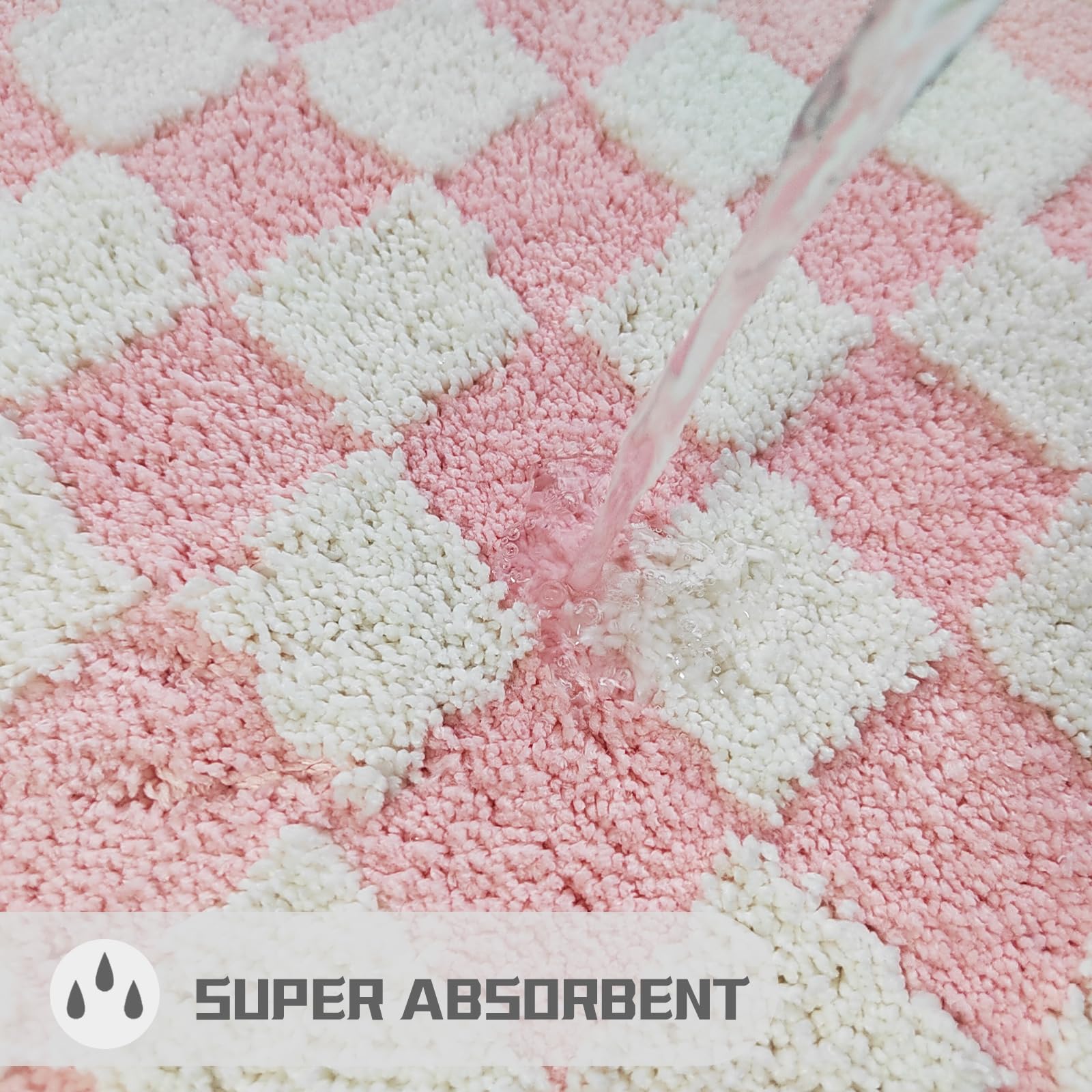 Cute Bath Mat for Bathroom Soft Super Absorbent Non Slip TPR Backing, Quick Drying, Machine Washable Bath