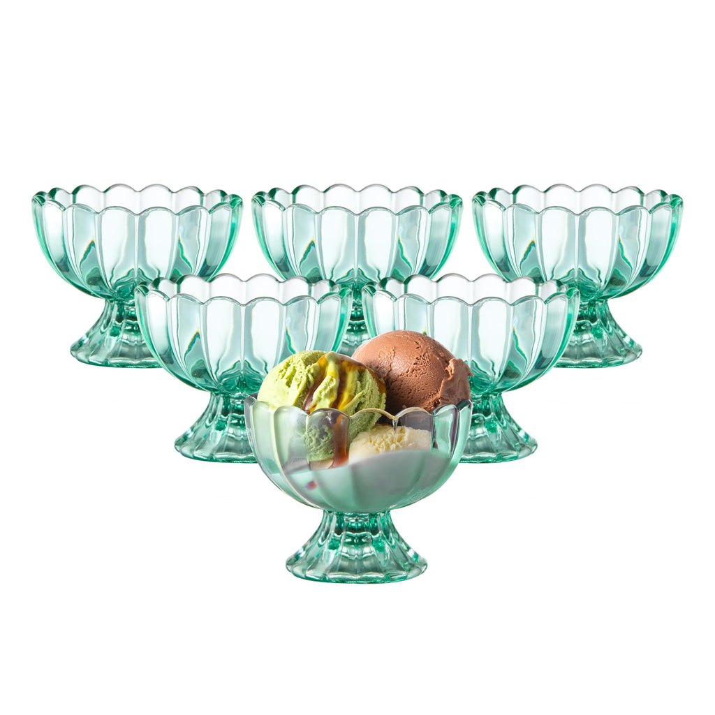 Set of 5oz Footed Tulip Glass Dessert Cups â€?Perfect for Ice Cream, Sundaes, Fruit, Snacks, Cocktails & Holiday Parties