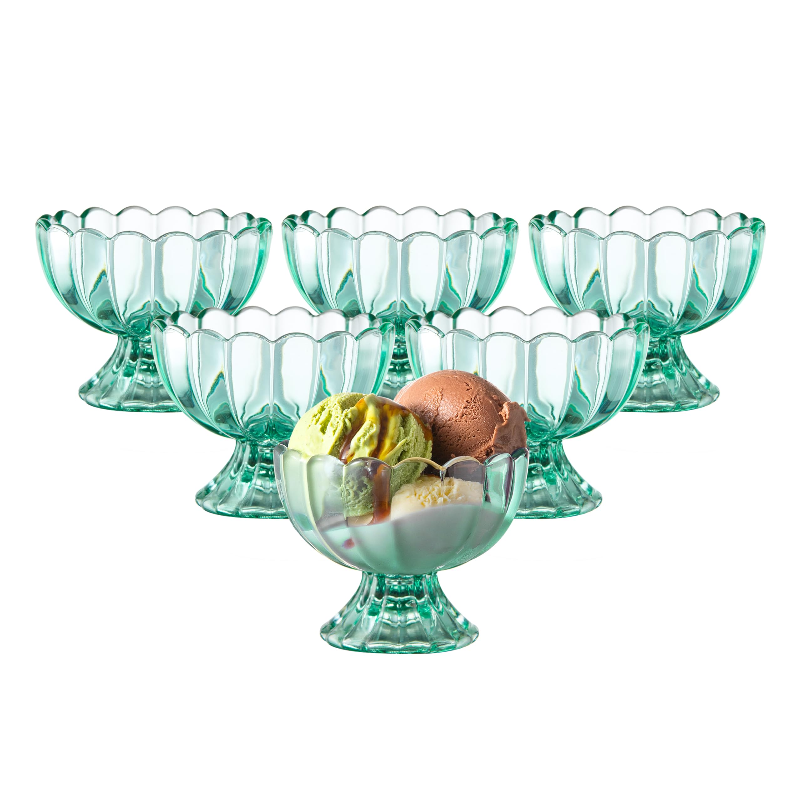 Set of 5oz Footed Tulip Glass Dessert Cups â€?Perfect for Ice Cream, Sundaes, Fruit, Snacks, Cocktails & Holiday Parties